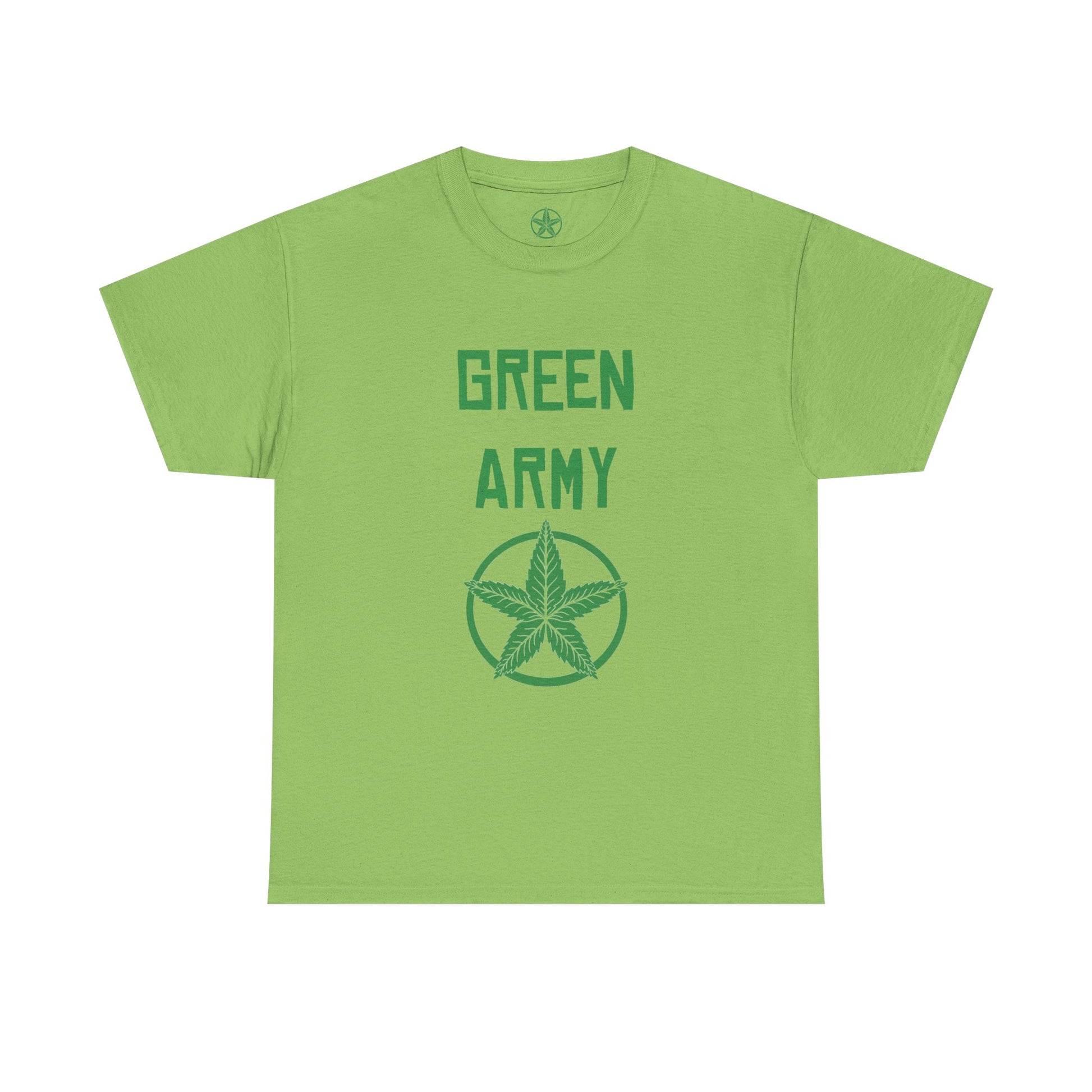 Green Army Star Leaf Unisex Heavy Cotton Tee