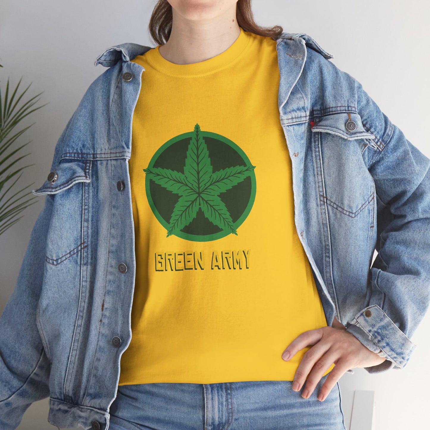 Green Army Star Logo Unisex Heavy Cotton Tee