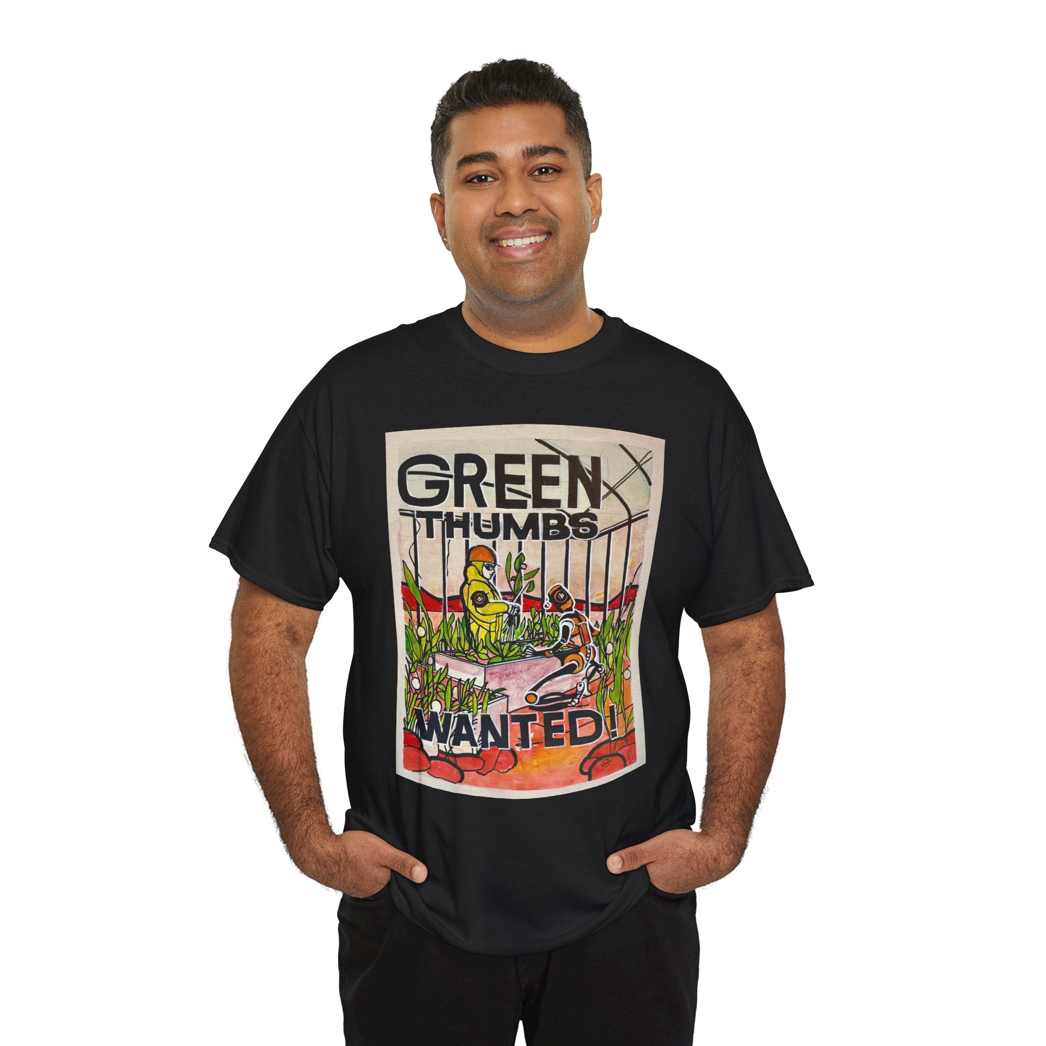 Martian Green Thumbs Unisex Heavy Cotton Tee