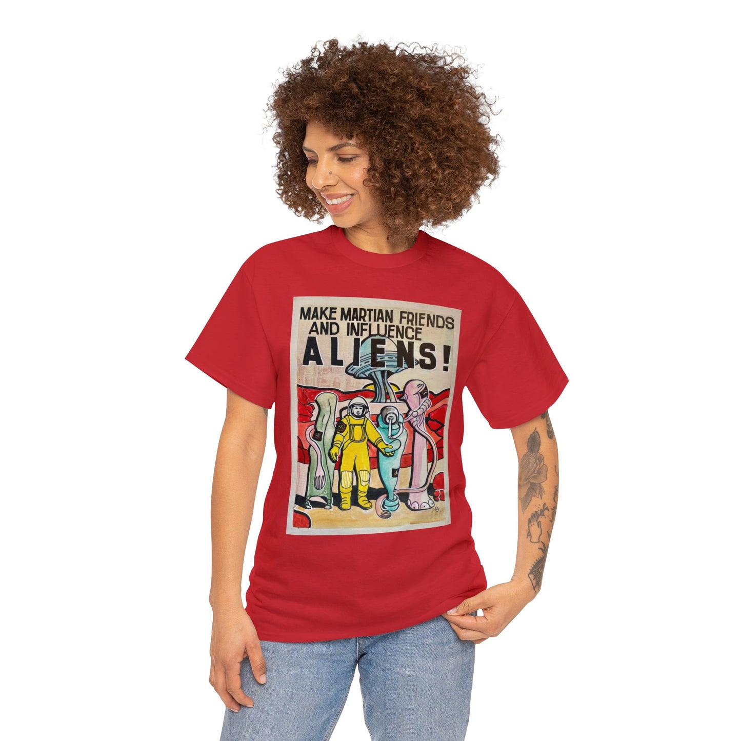 Mars Aliens Unisex Heavy Cotton Tee