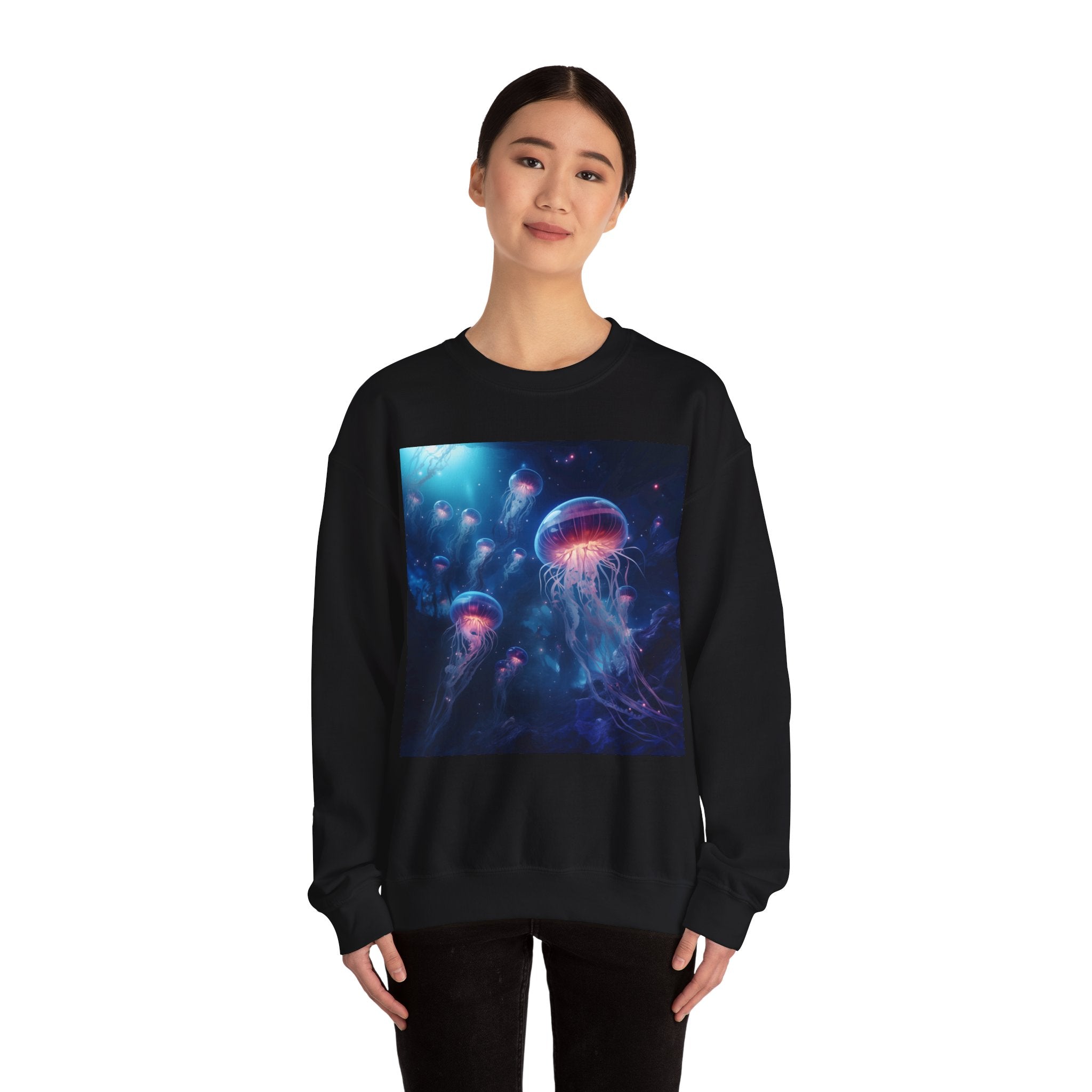 Jellyfish in Space Unisex Heavy Blend Crewneck Sweatshirt