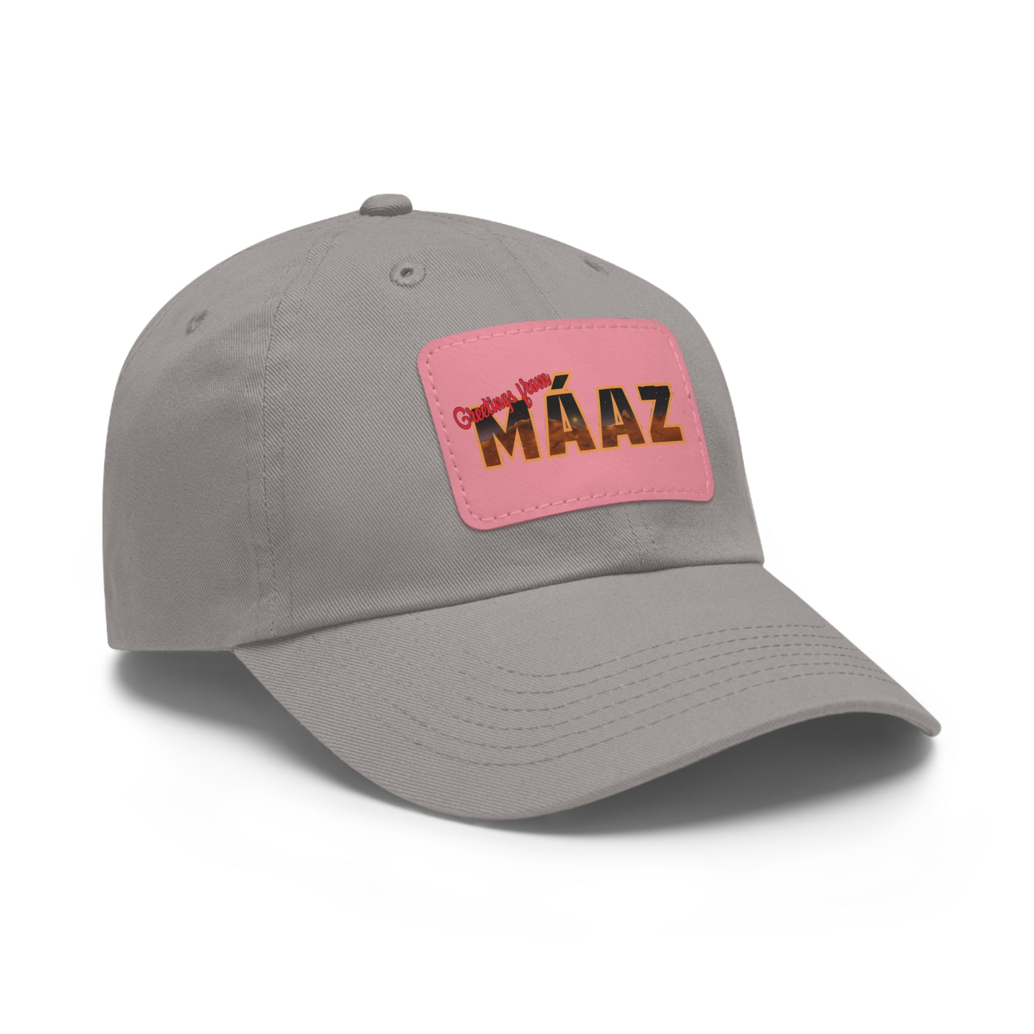 Greetings from Máaz Dad Hat with Leather Patch (Rectangle)