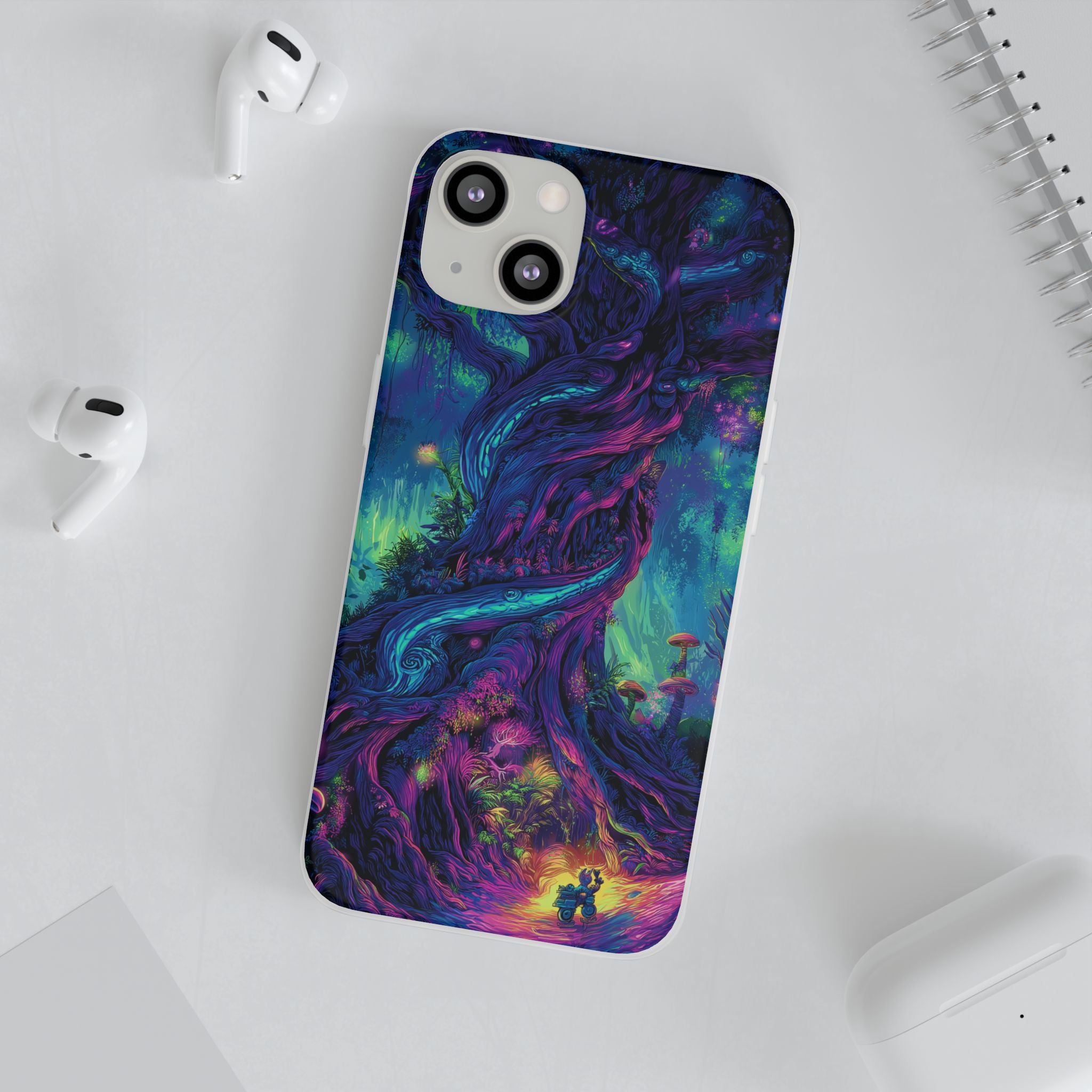 Psychedelic Tree Vibrant Fantasy Flexi Case - Enchanted Forest Design