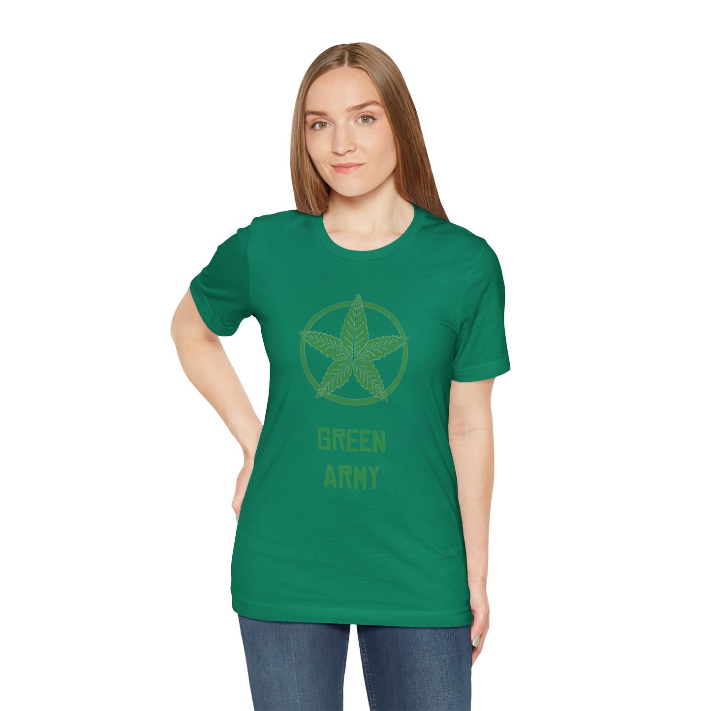 Green Army Star Unisex Jersey Short Sleeve Tee