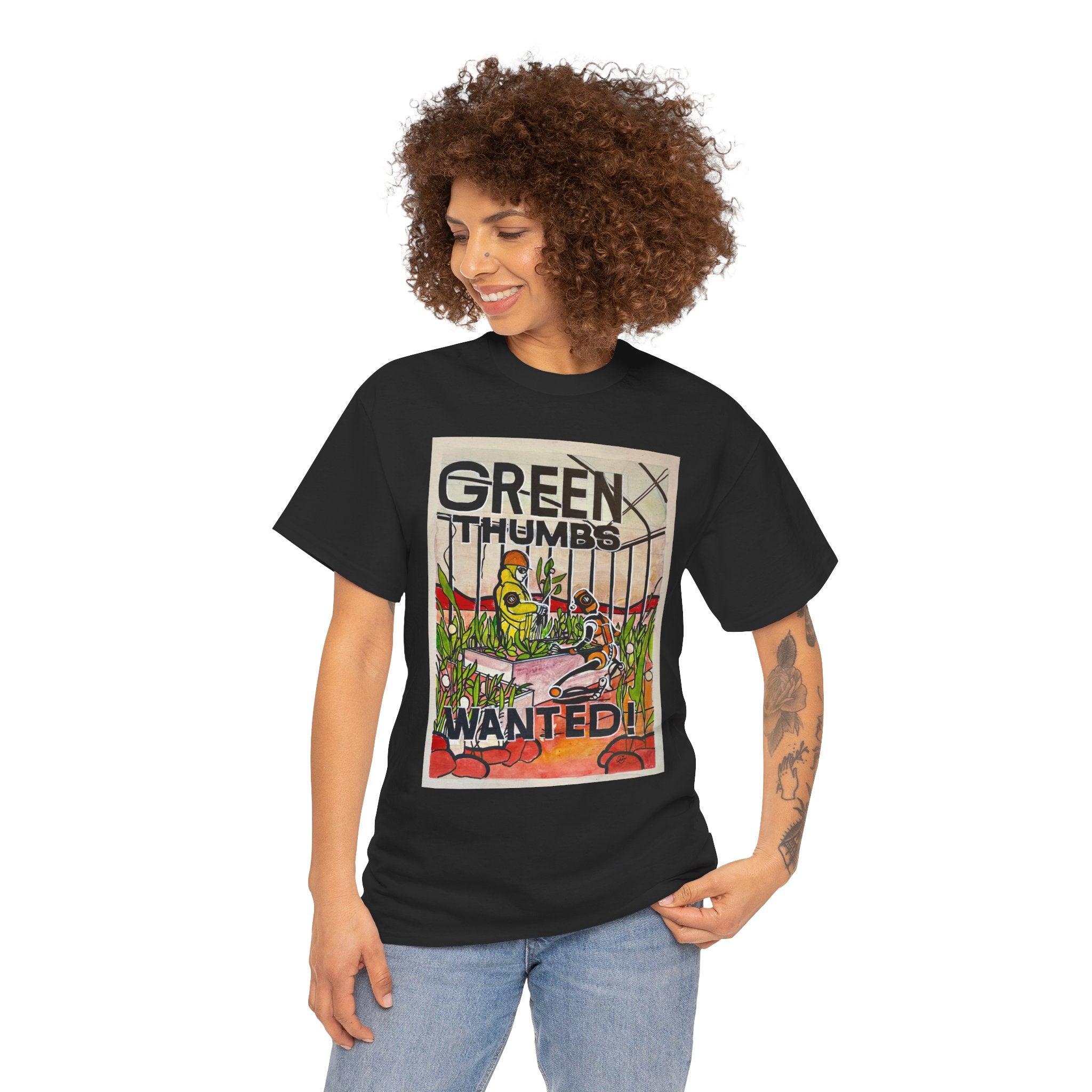 Martian Green Thumbs Unisex Heavy Cotton Tee