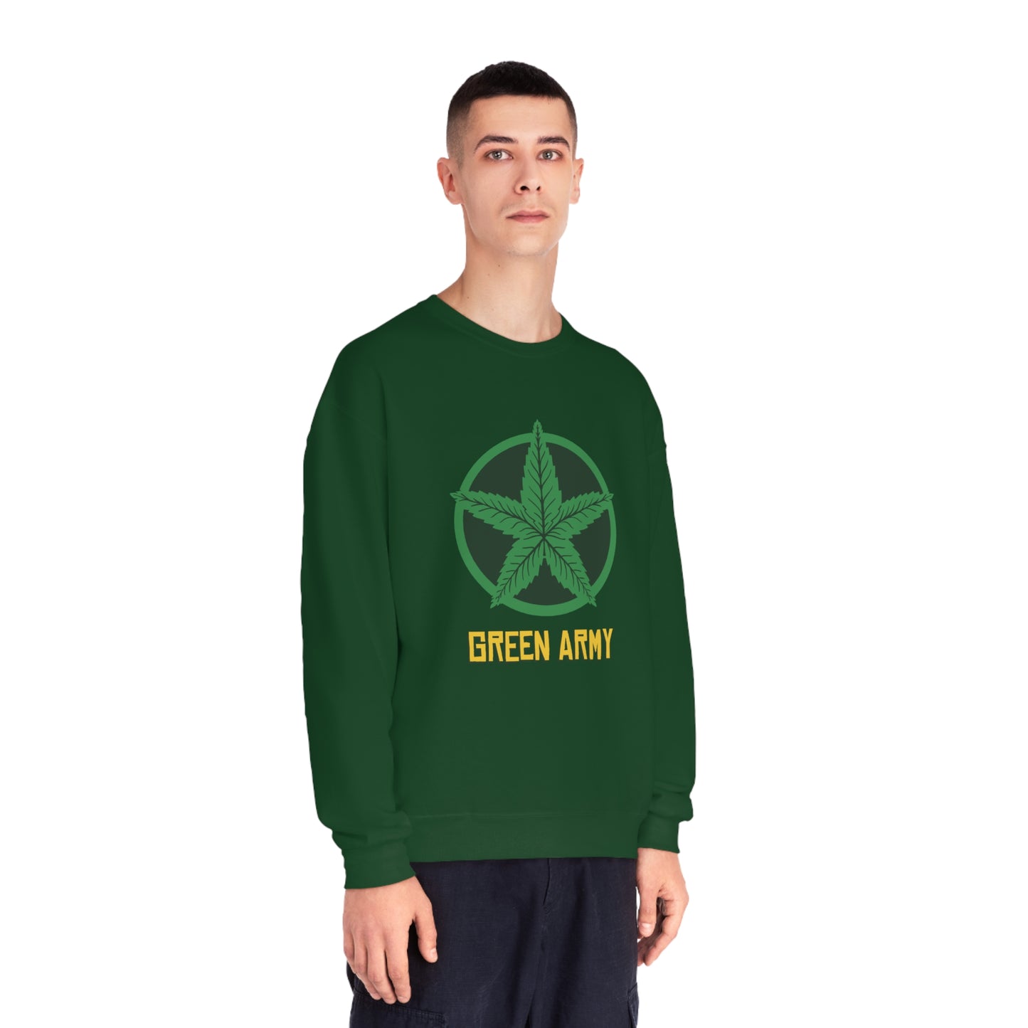 Green Army Star Logo Unisex NuBlend Crewneck Sweatshirt