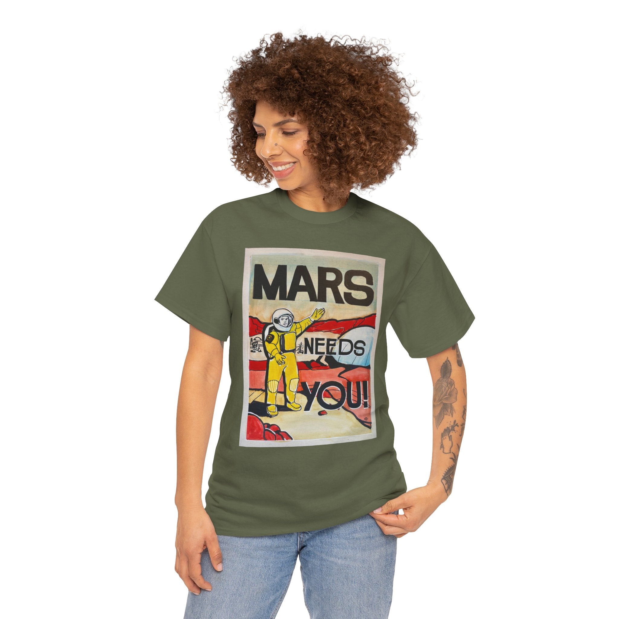 Mars Needs You Unisex Heavy Cotton Tee