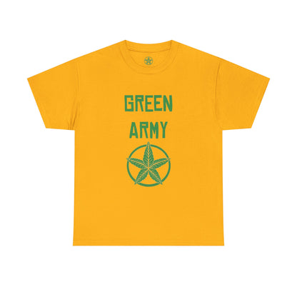 Green Army Star Leaf Unisex Heavy Cotton Tee