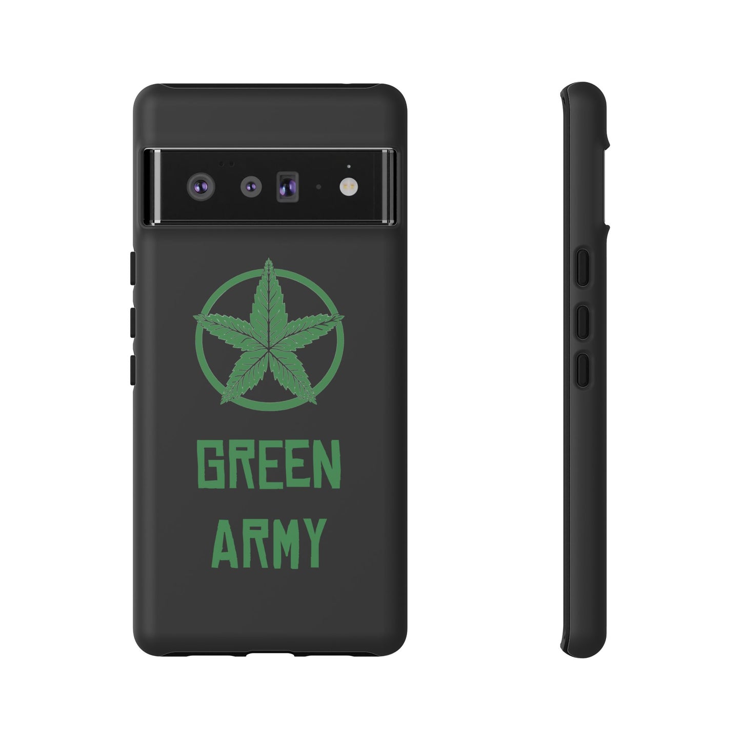 Black Full Green Army Star Leaf Tough Cases