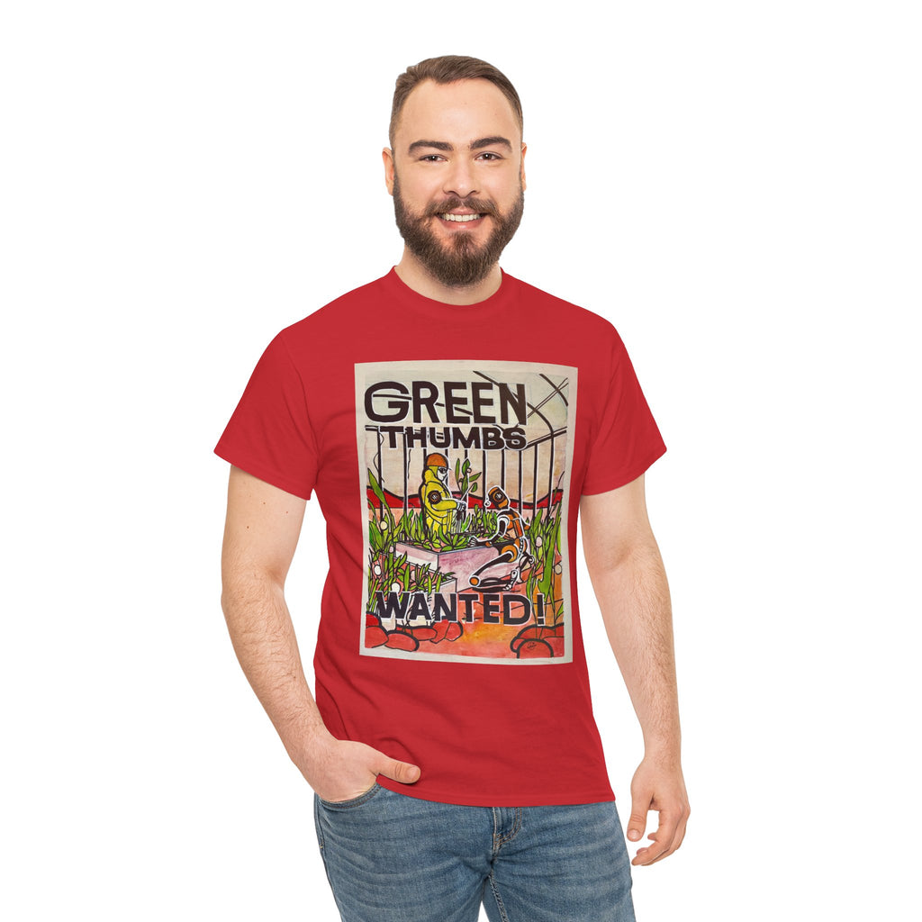 Martian Green Thumbs Unisex Heavy Cotton Tee