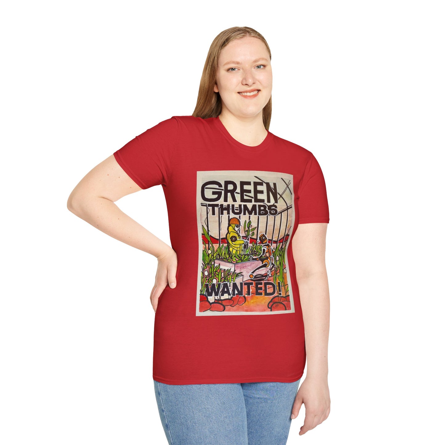 Martian Green Thumbs Unisex Softstyle T-Shirt