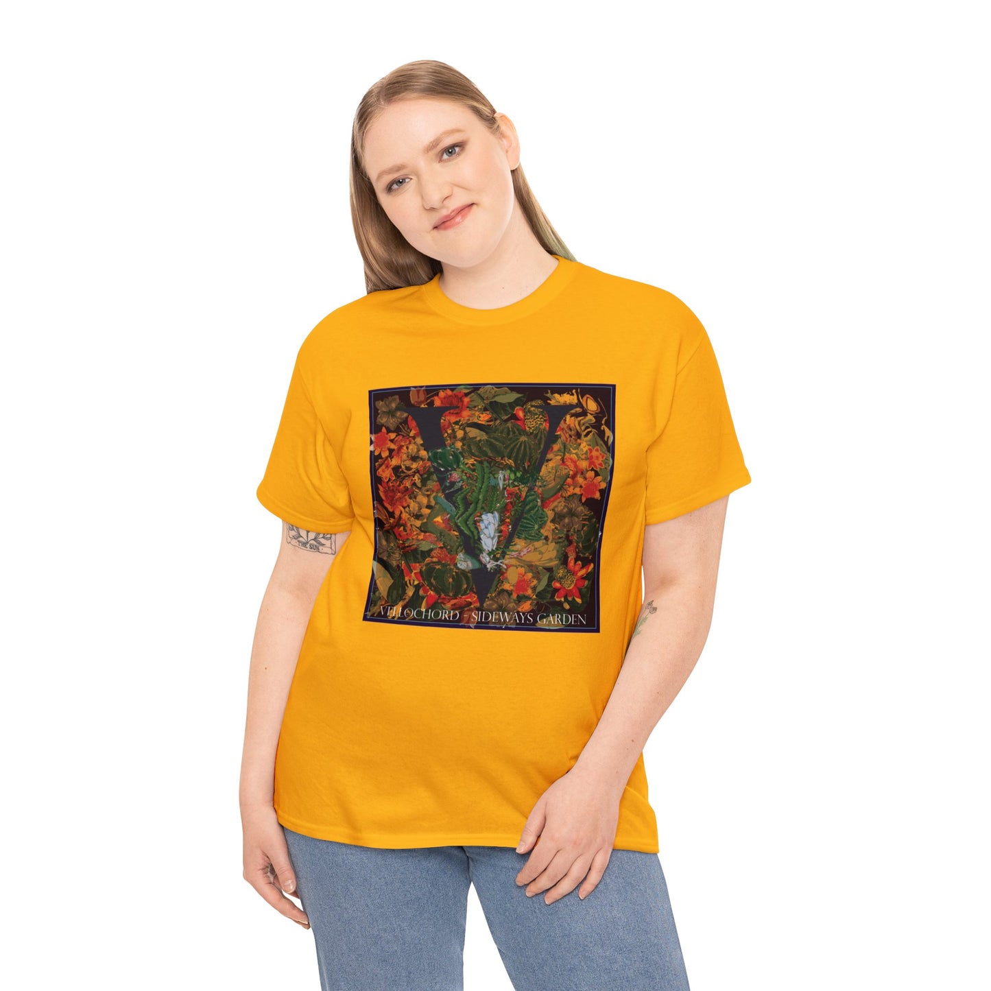 Official Vellochord Sideways Garden Unisex Heavy Cotton Tee