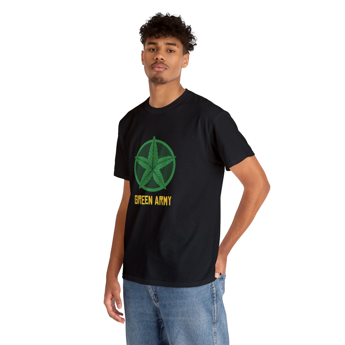 Green Army Star Logo Unisex Heavy Cotton Tee