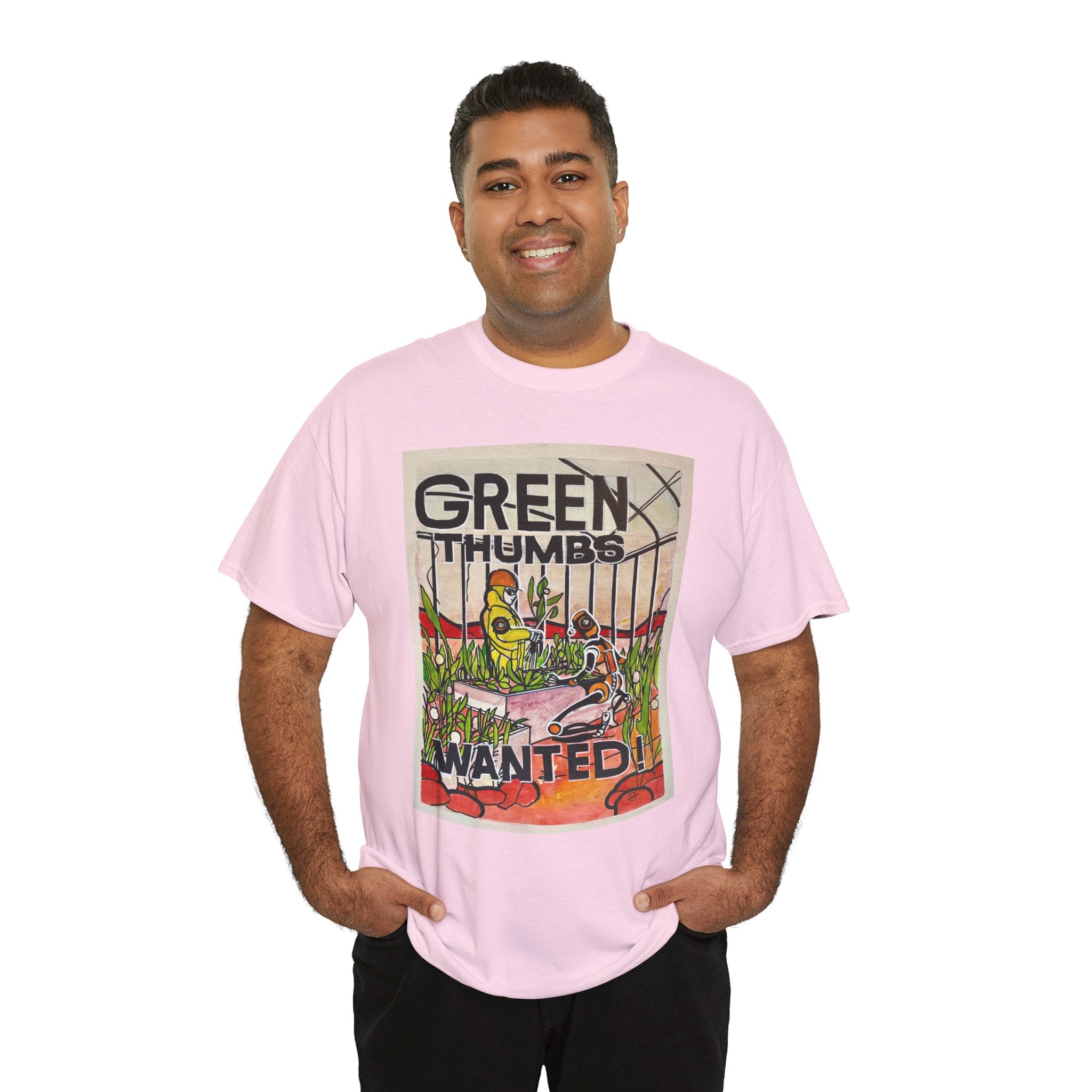 Martian Green Thumbs Unisex Heavy Cotton Tee