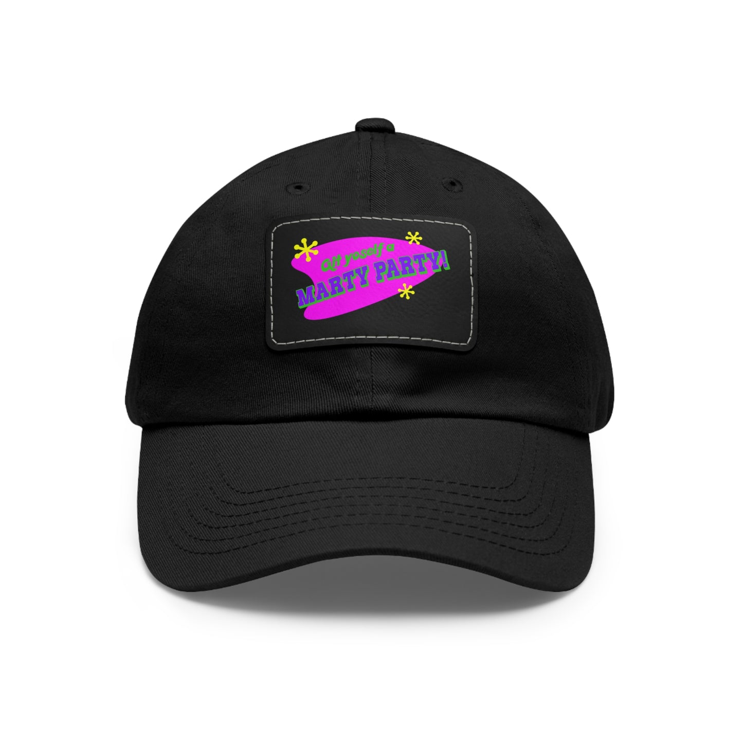 Marty Party Dad Hat with Leather Patch (Rectangle)