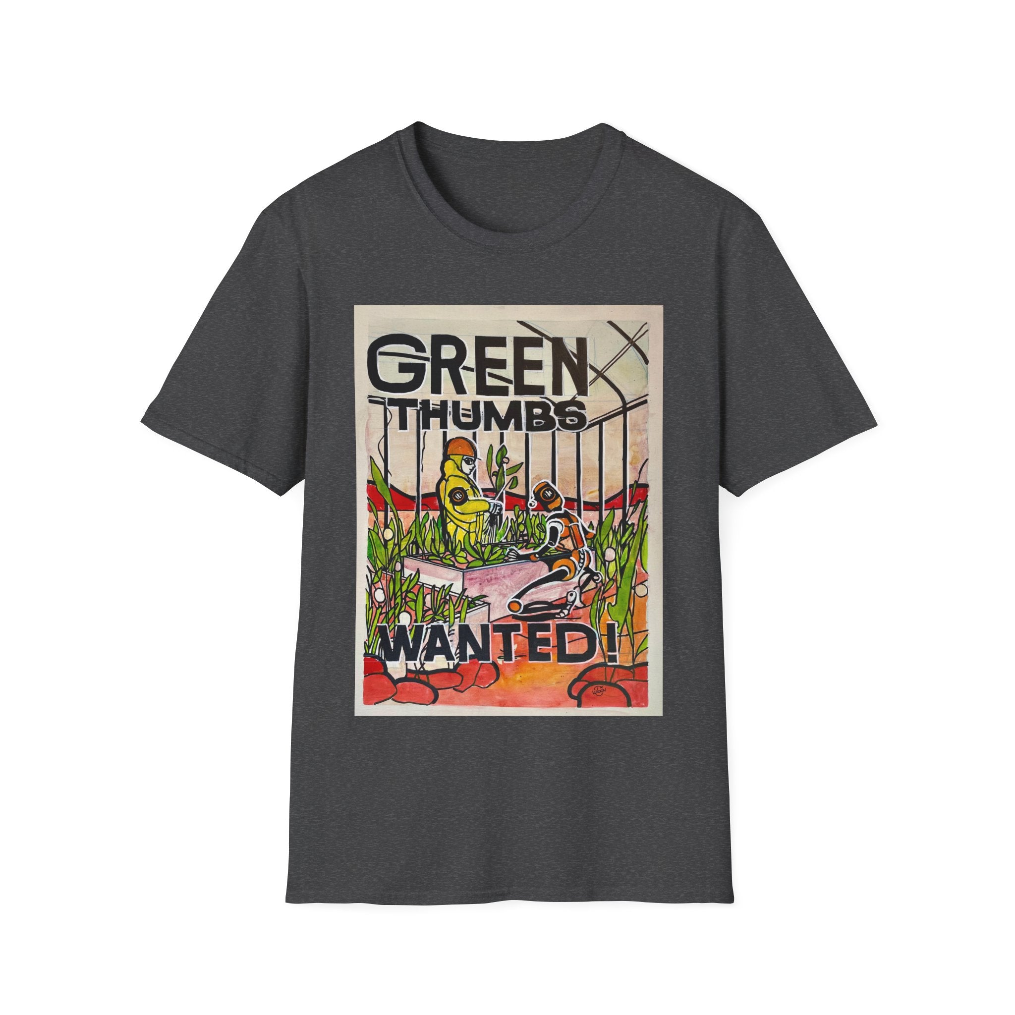 Martian Green Thumbs Unisex Softstyle T-Shirt