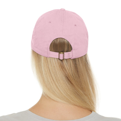 Green Army Dad Hat with Leather Patch (Round)