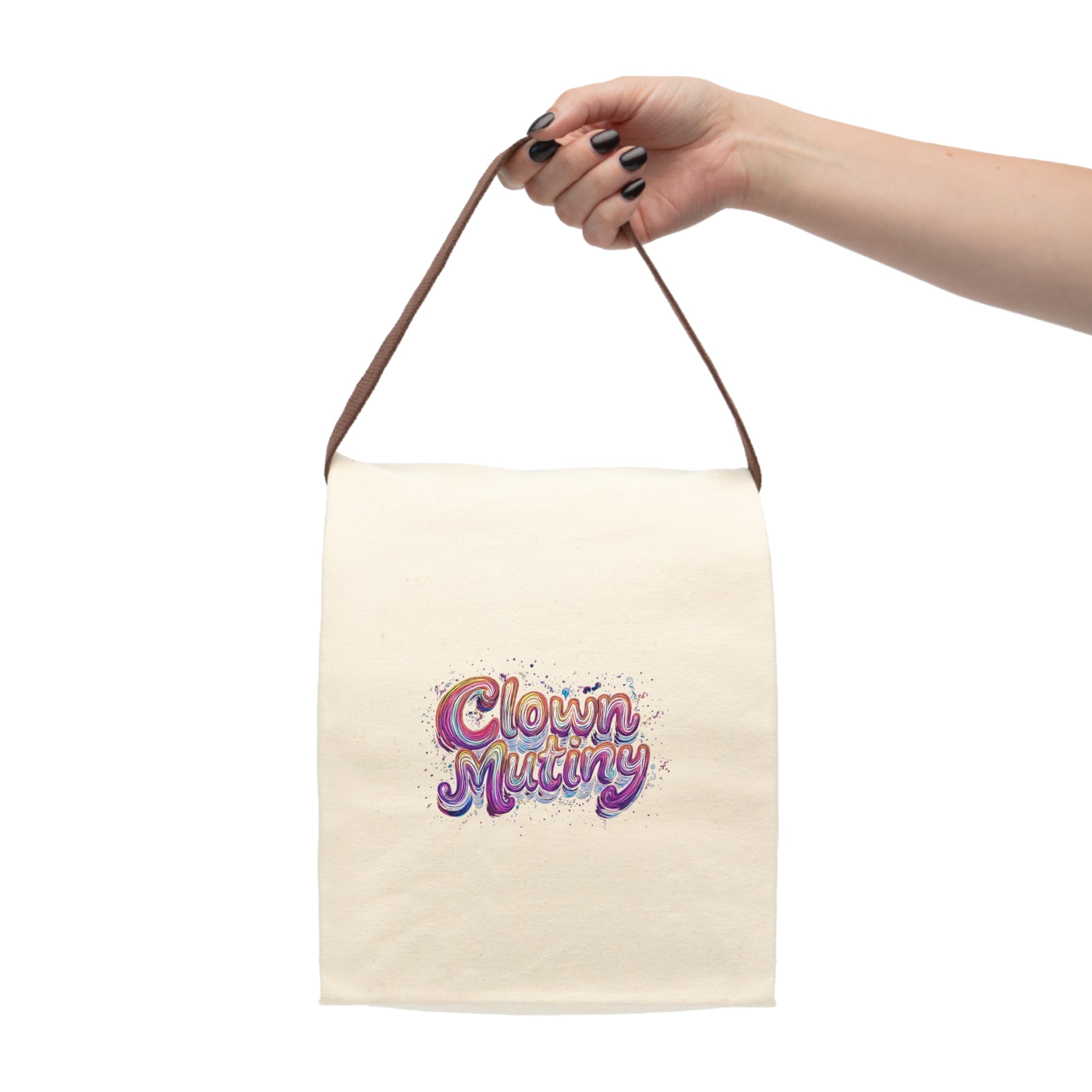 Whimsical Canvas Lunch Bag - 'Clown Mutiny' Design