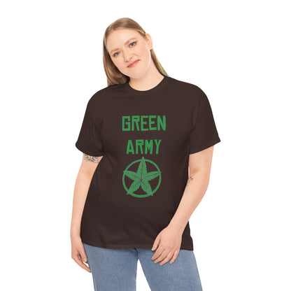 Green Army Star Leaf Unisex Heavy Cotton Tee