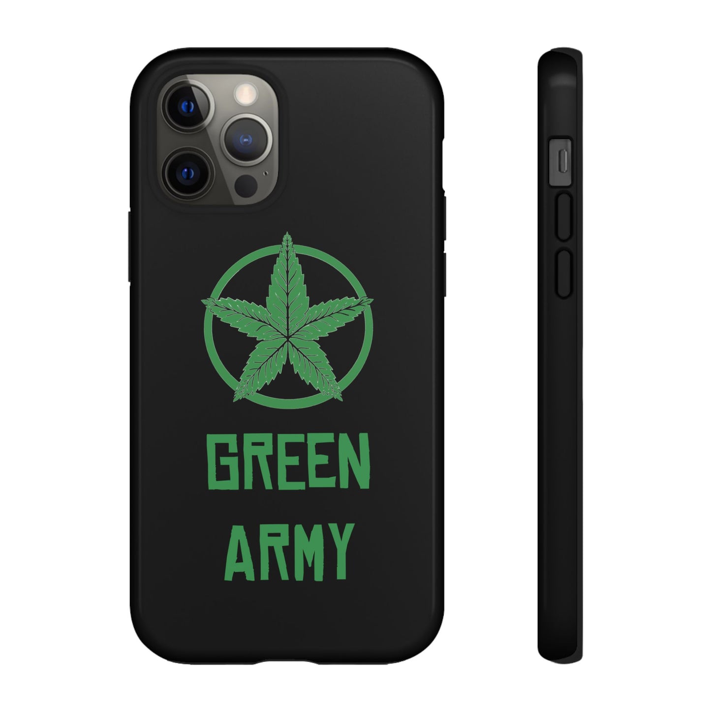 Black Full Green Army Star Leaf Tough Cases