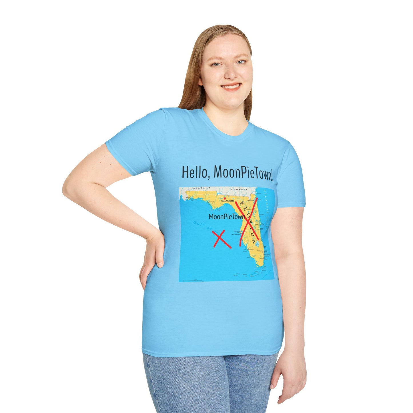 Hello MoonPieTown Unisex T-Shirt - Fun Florida Map Design