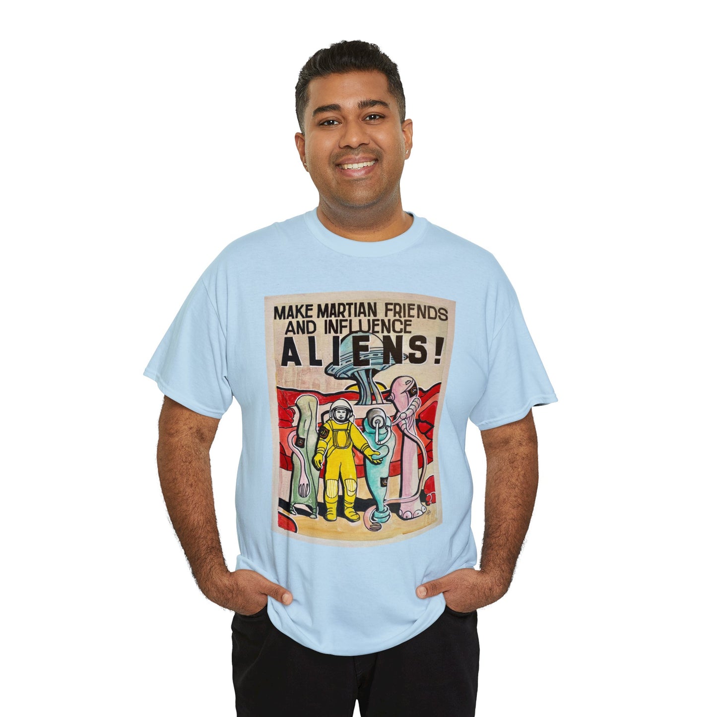 Mars Aliens Unisex Heavy Cotton Tee