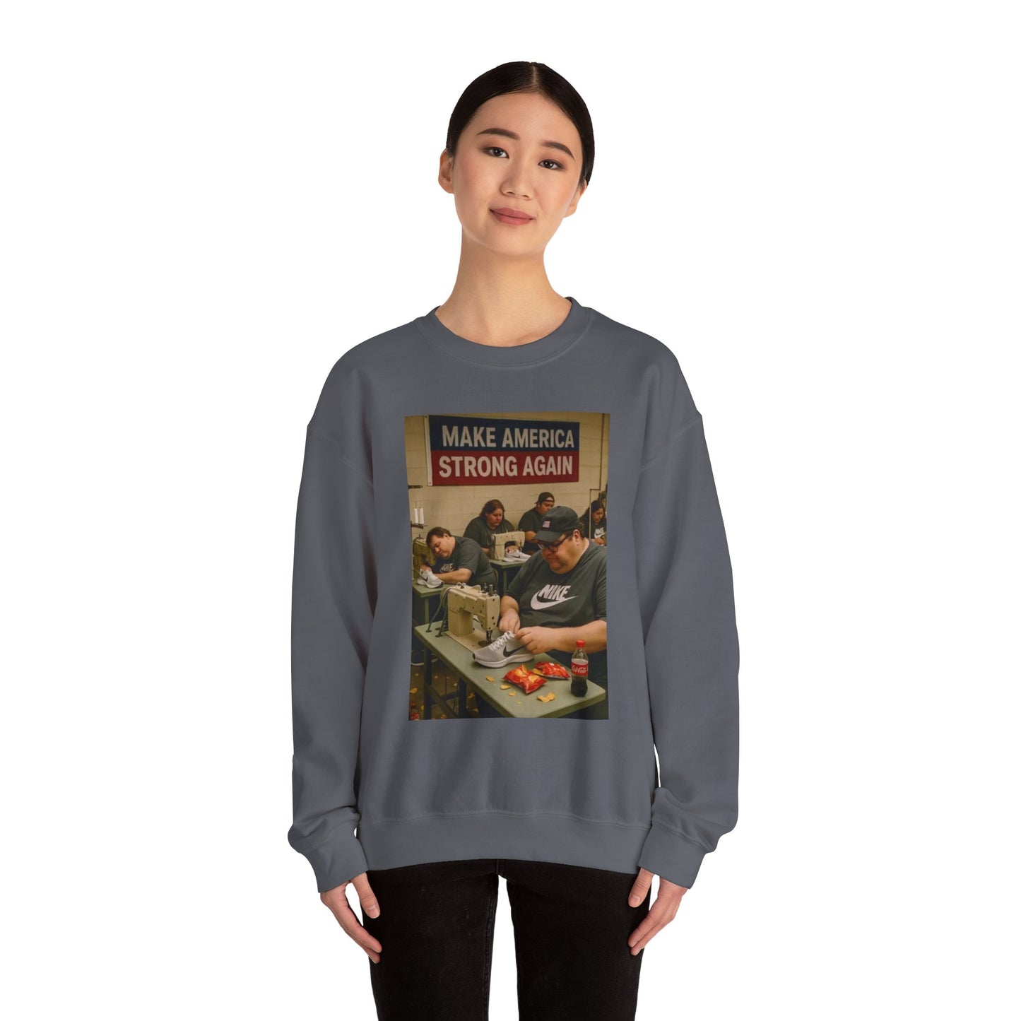 Unisex Heavy Blend Crewneck Sweatshirt - Make America Strong Again
