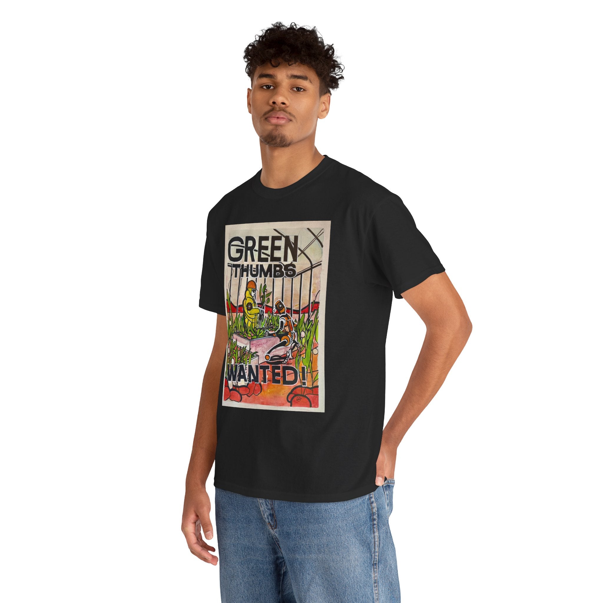 Martian Green Thumbs Unisex Heavy Cotton Tee