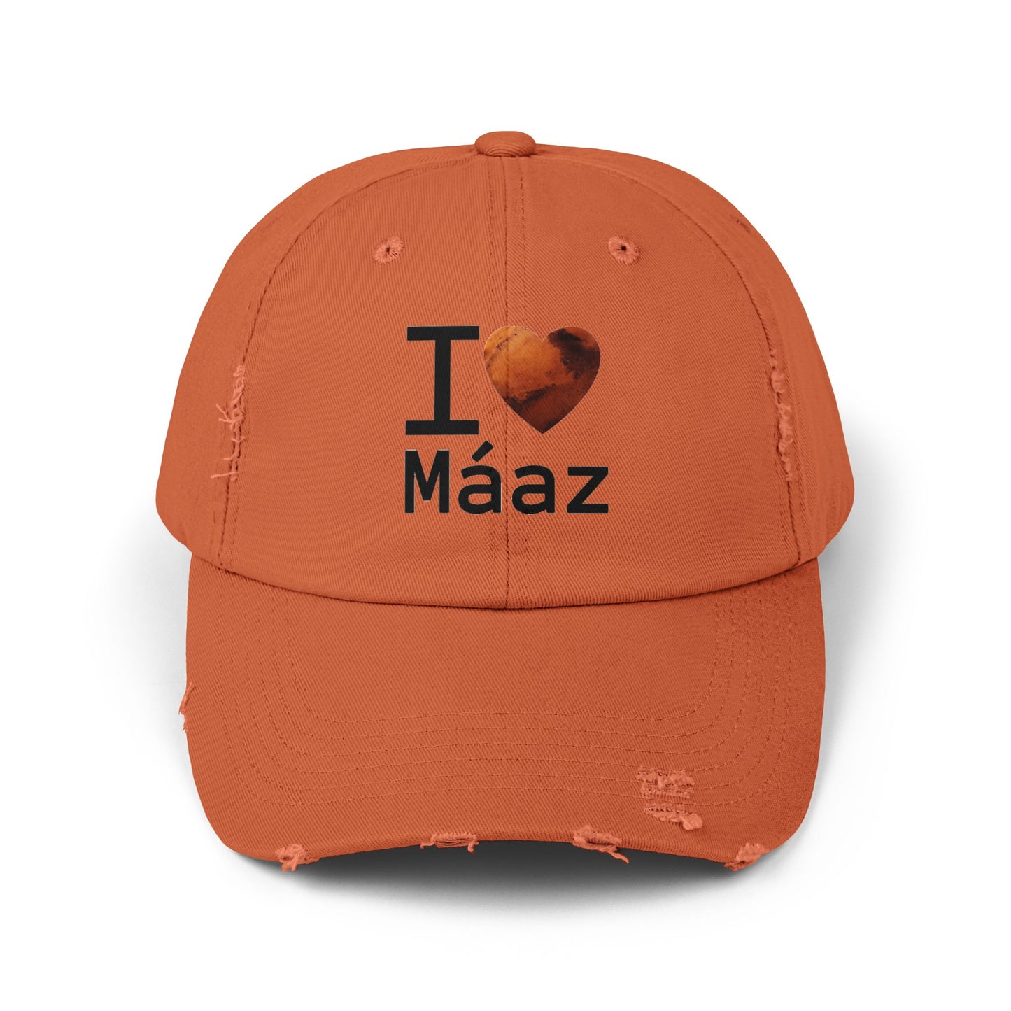 I Love Mars Unisex Distressed Cap