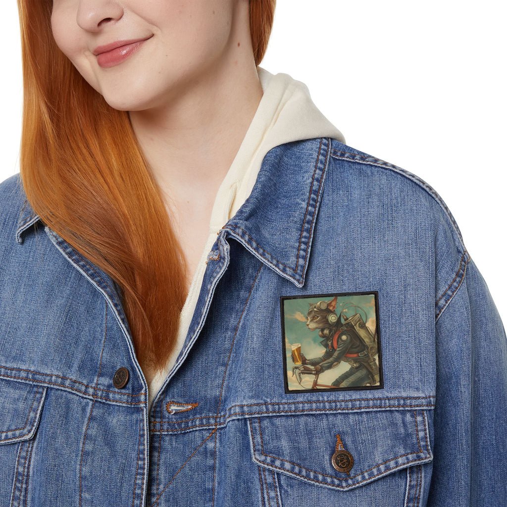 Cat Robot Bike Iron-On Patches