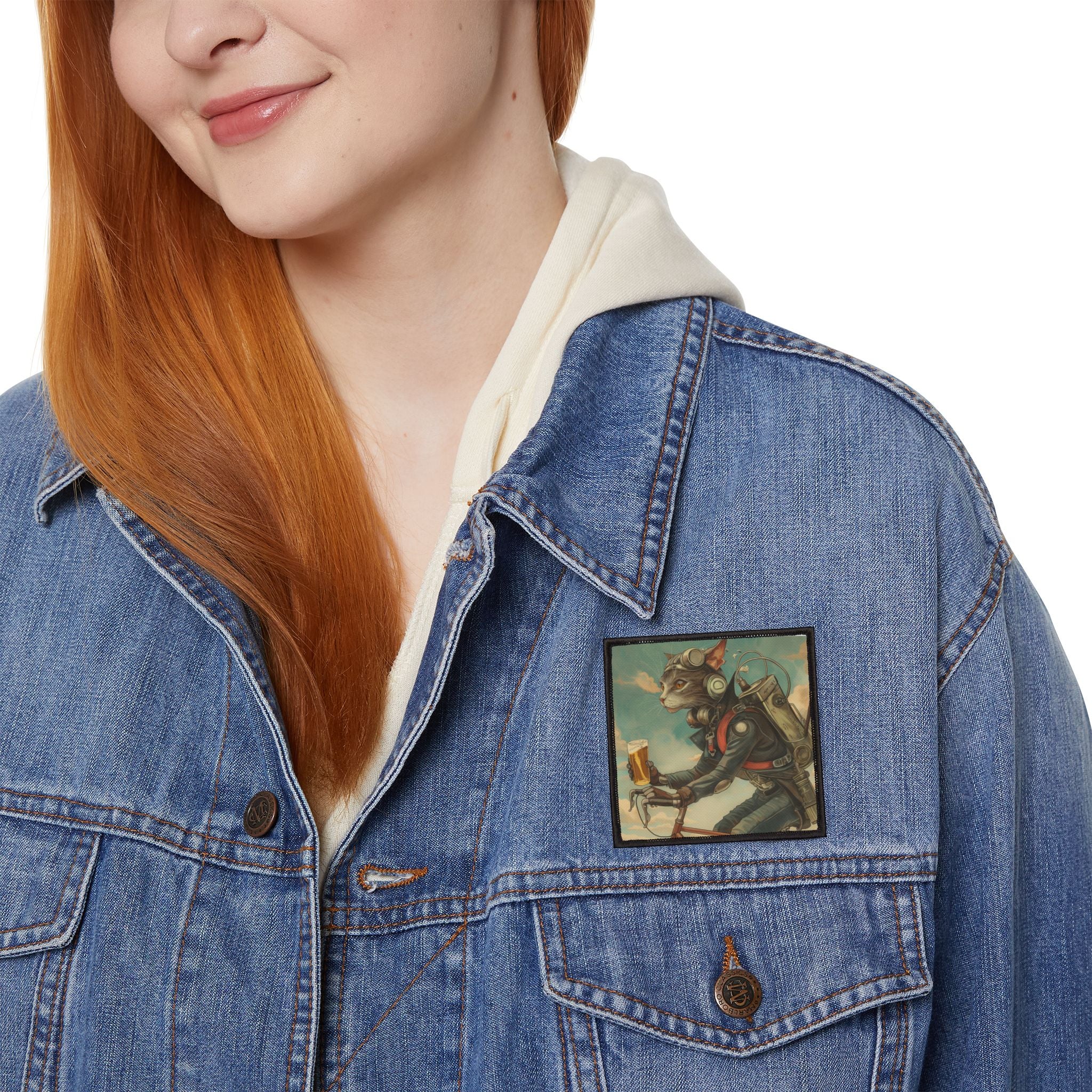 Cat Robot Bike Iron-On Patches