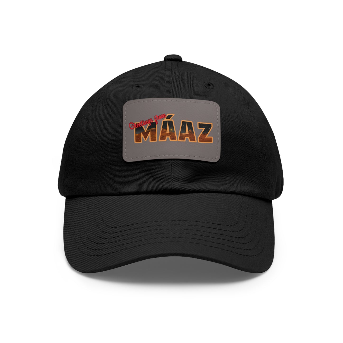 Greetings from Máaz Dad Hat with Leather Patch (Rectangle)