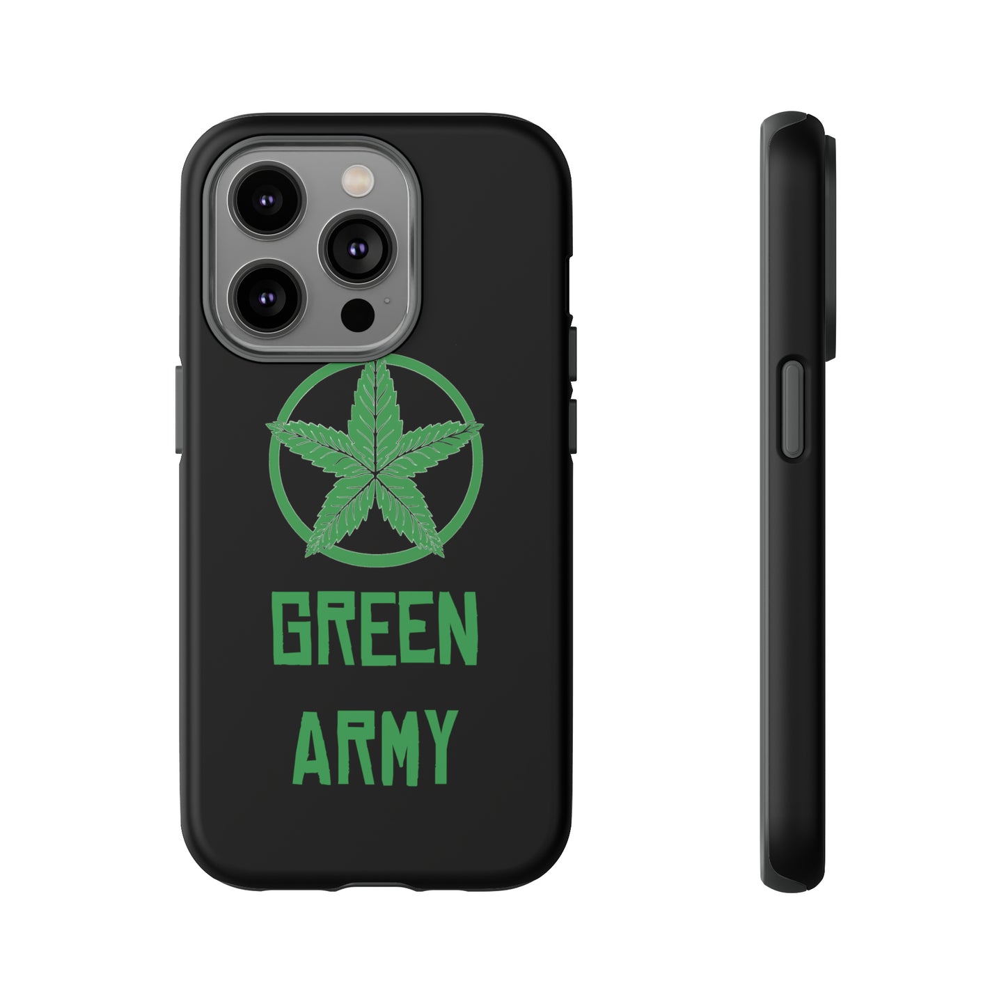 Black Full Green Army Star Leaf Tough Cases