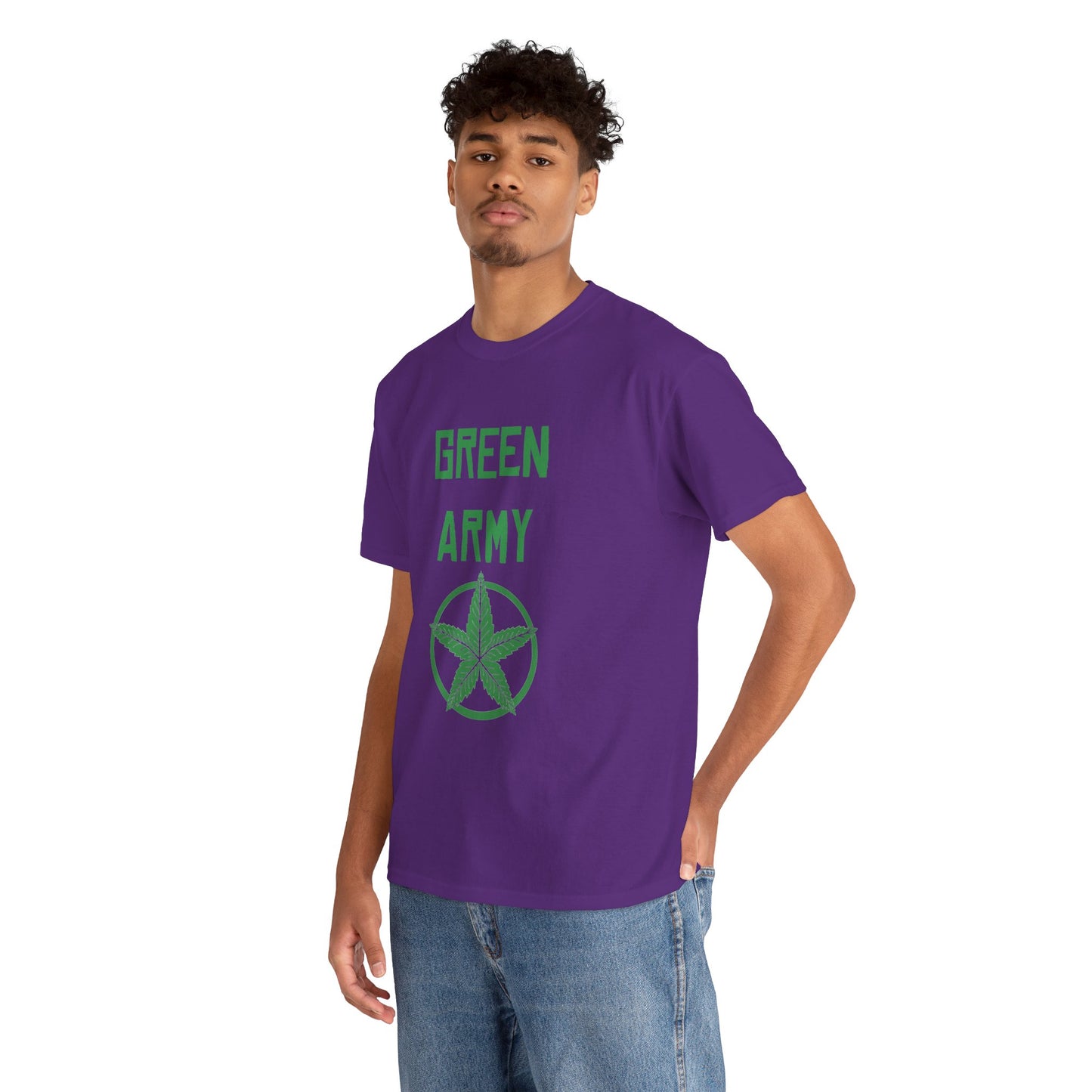 Green Army Star Leaf Unisex Heavy Cotton Tee