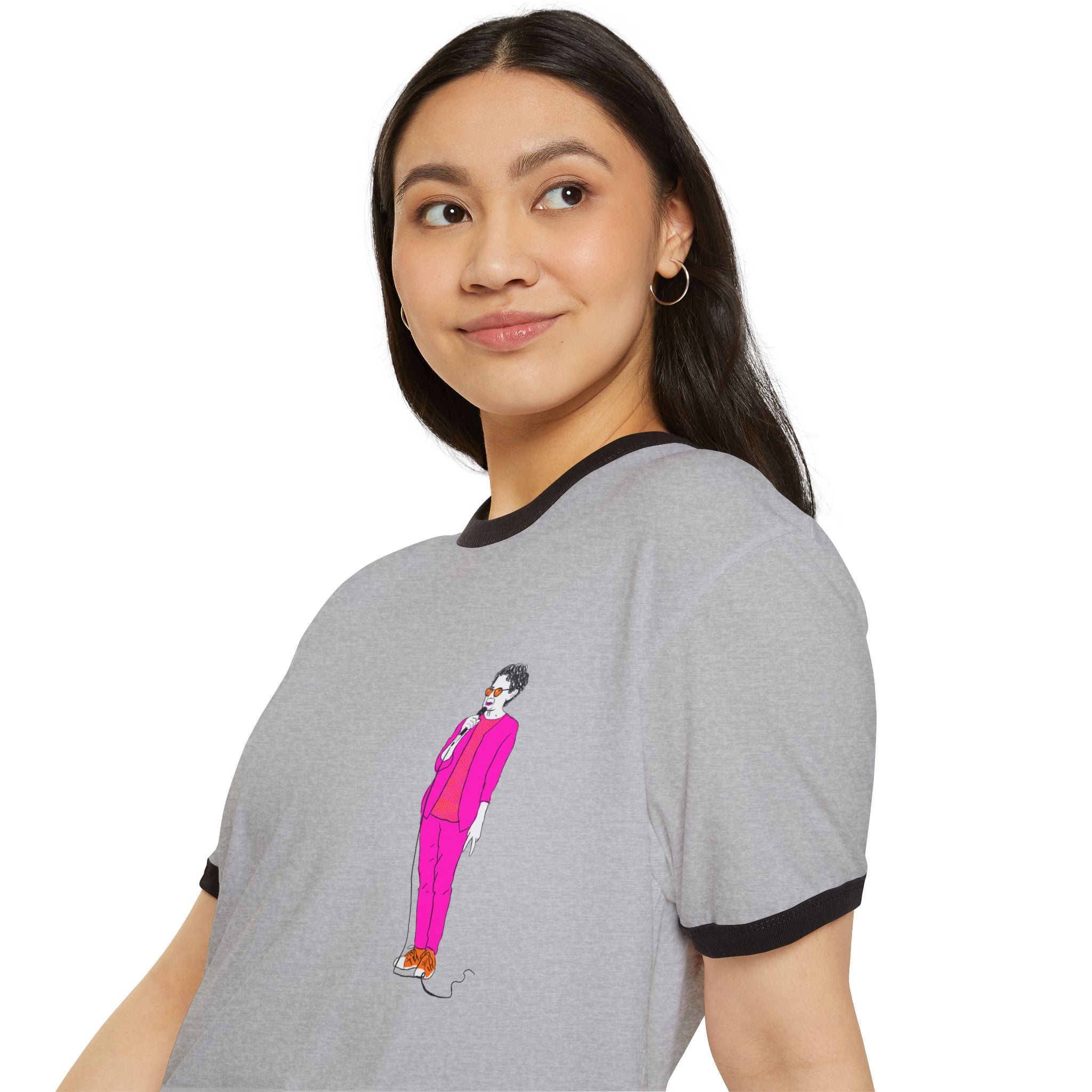 Draw and Guffaw Loren K Little Old Lesbian Unisex Cotton Ringer T-Shirt