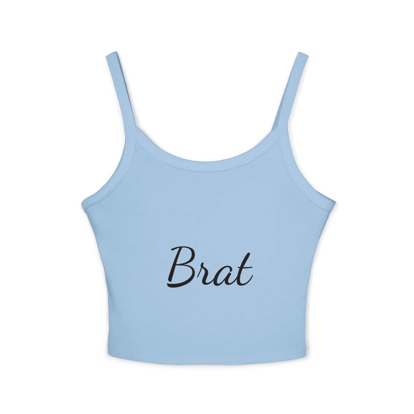 Trendy Women's Spaghetti Strap Tank Top - 'Brat' Design for Casual Vibes - XCX