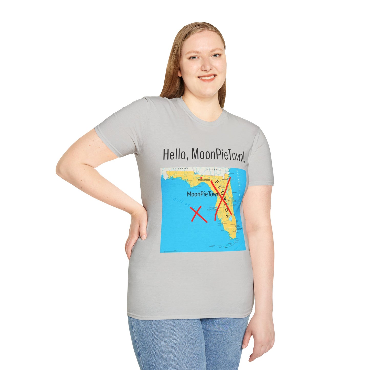 Hello MoonPieTown Unisex T-Shirt - Fun Florida Map Design