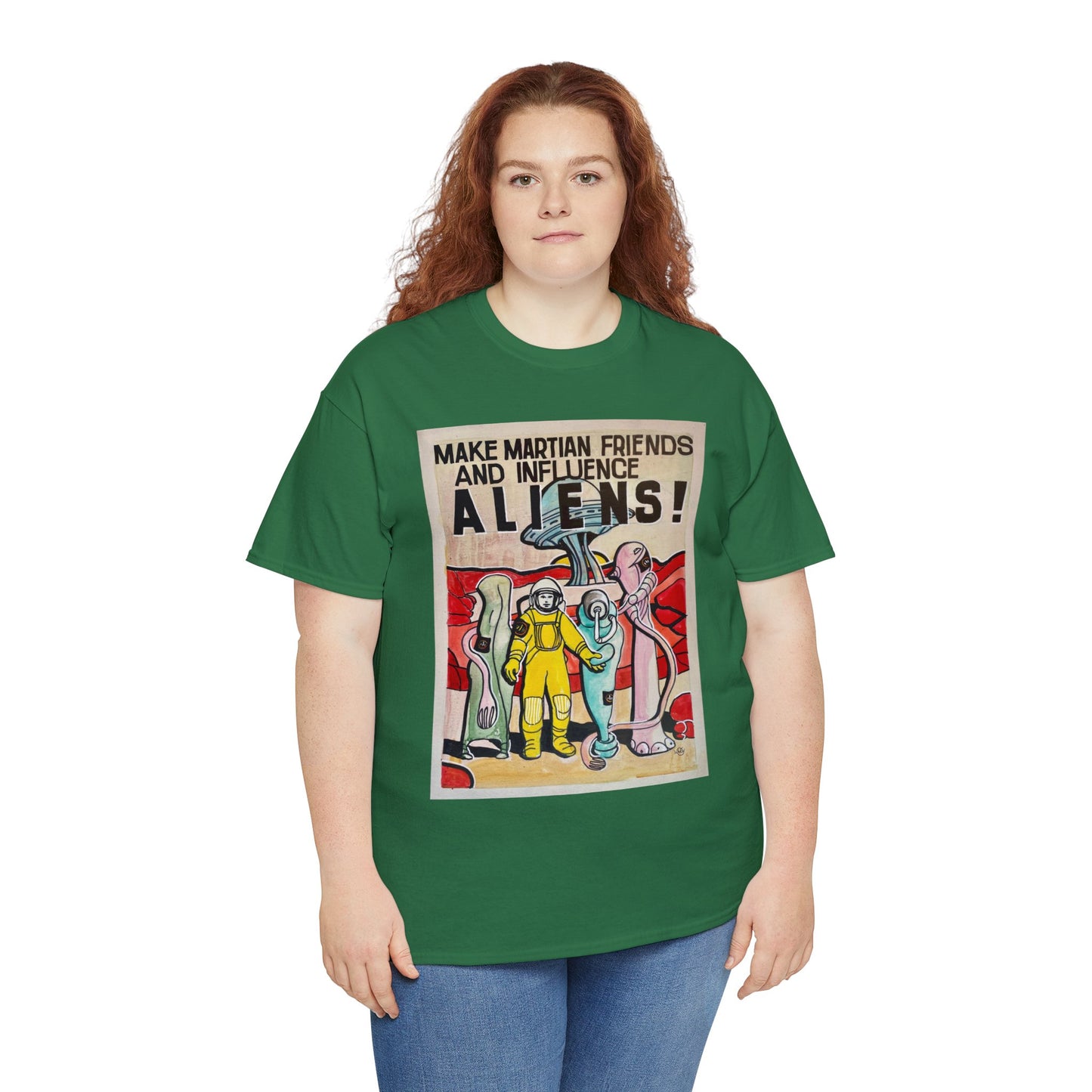 Mars Aliens Unisex Heavy Cotton Tee