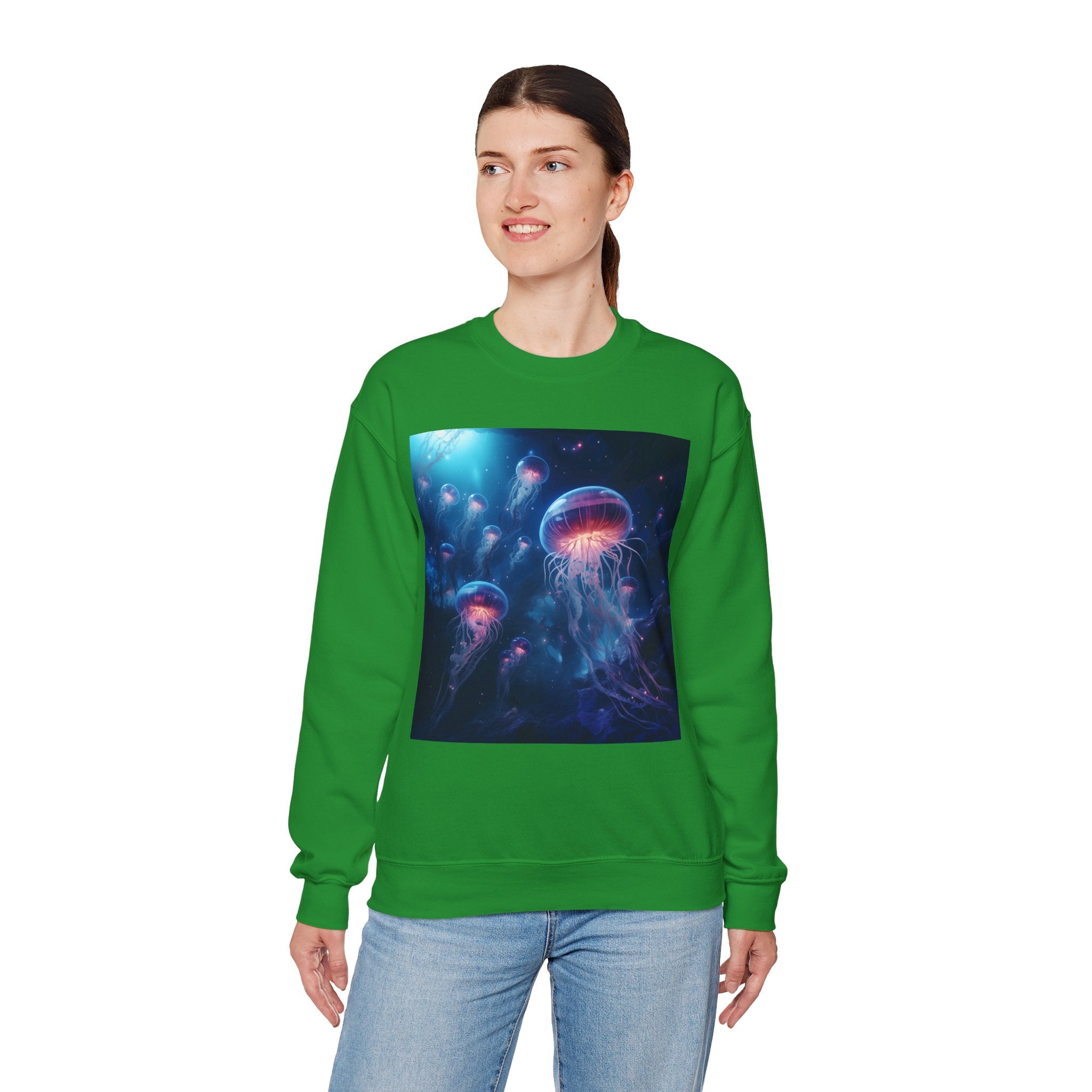 Jellyfish in Space Unisex Heavy Blend Crewneck Sweatshirt