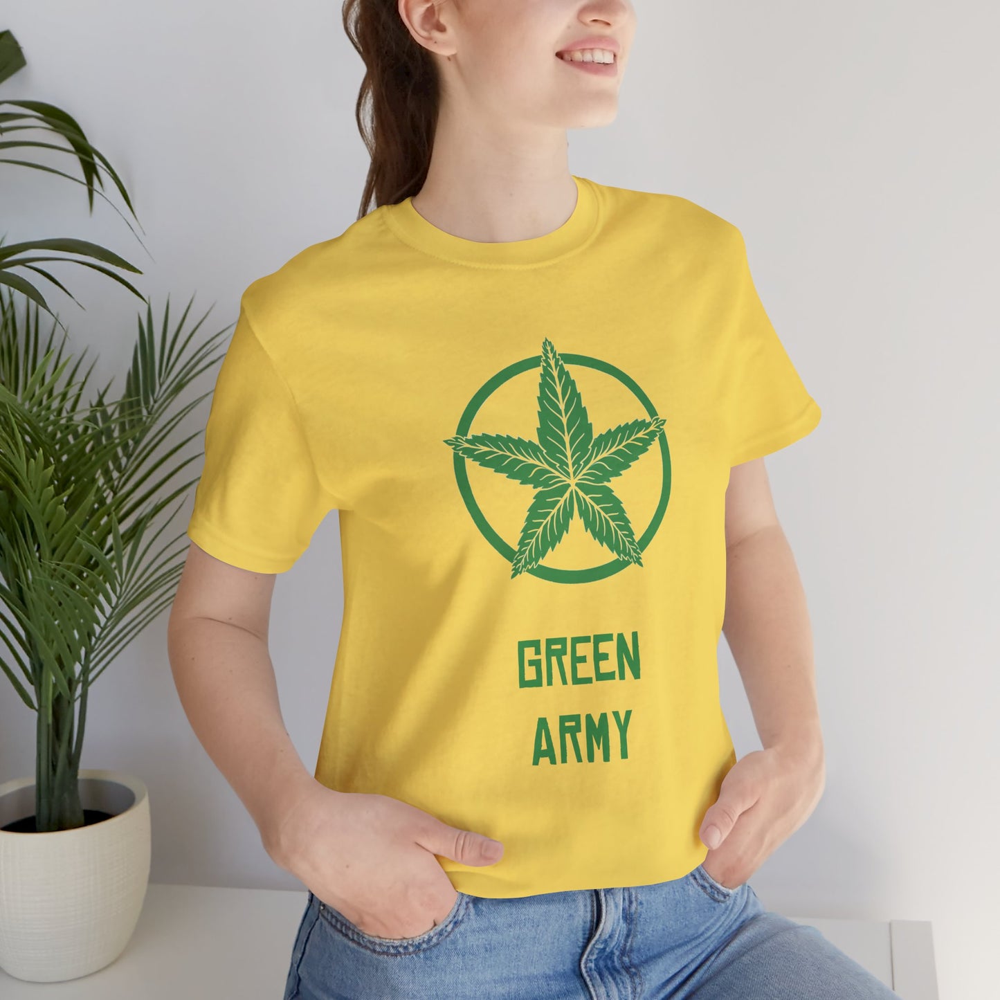 Green Army Star Unisex Jersey Short Sleeve Tee