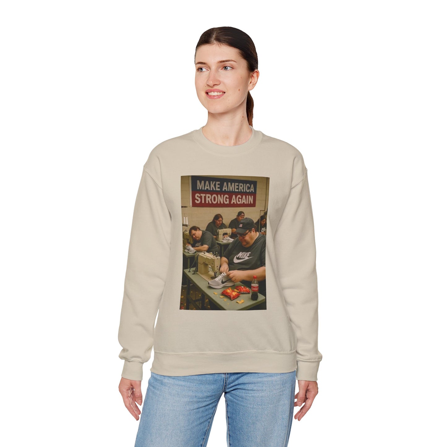 Unisex Heavy Blend Crewneck Sweatshirt - Make America Strong Again