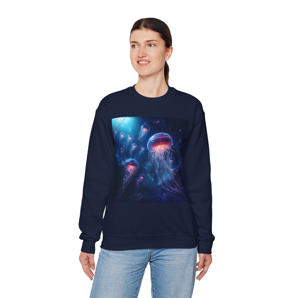 Jellyfish in Space Unisex Heavy Blend Crewneck Sweatshirt