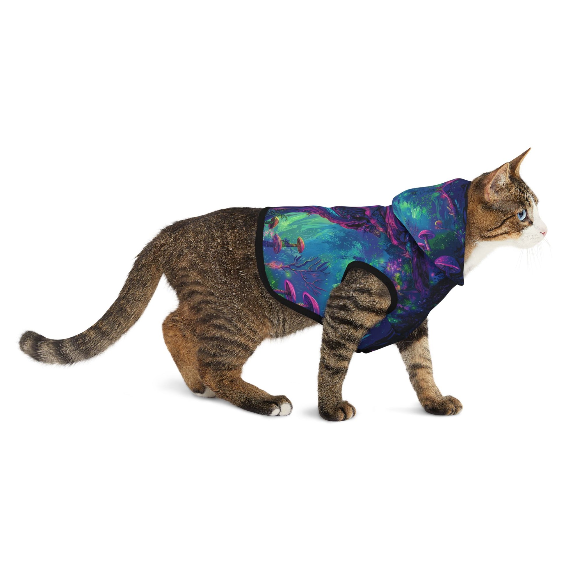 Mystical Forest with Psychedelic Tree Pet Hoodie – Cozy & Colorful Dog Outfit for Fantasy Lovers