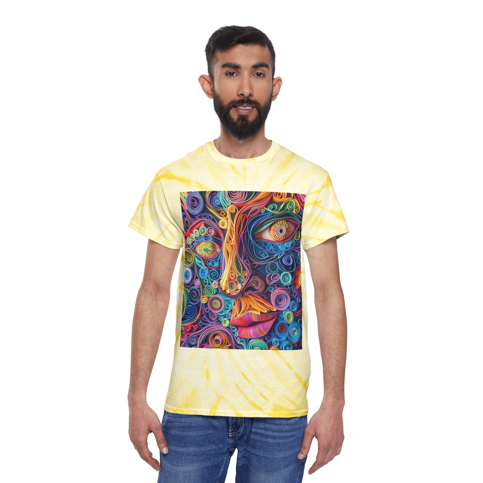 Paper Face Tie-Dye Tee, Cyclone