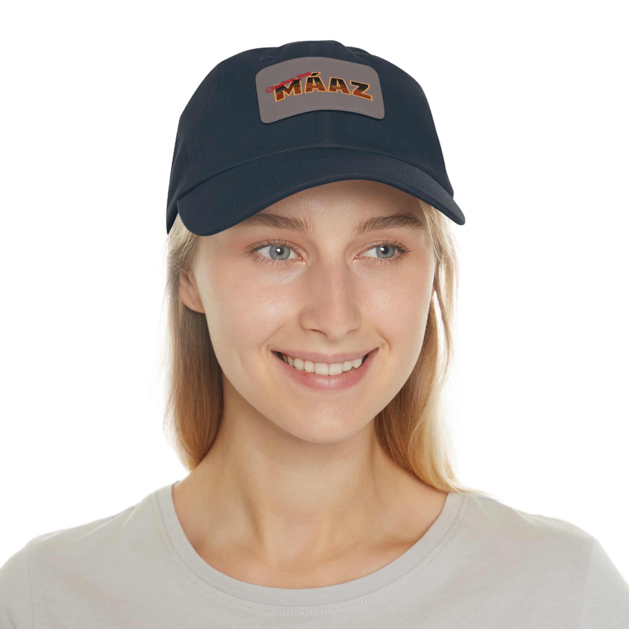 Greetings from Máaz Dad Hat with Leather Patch (Rectangle)