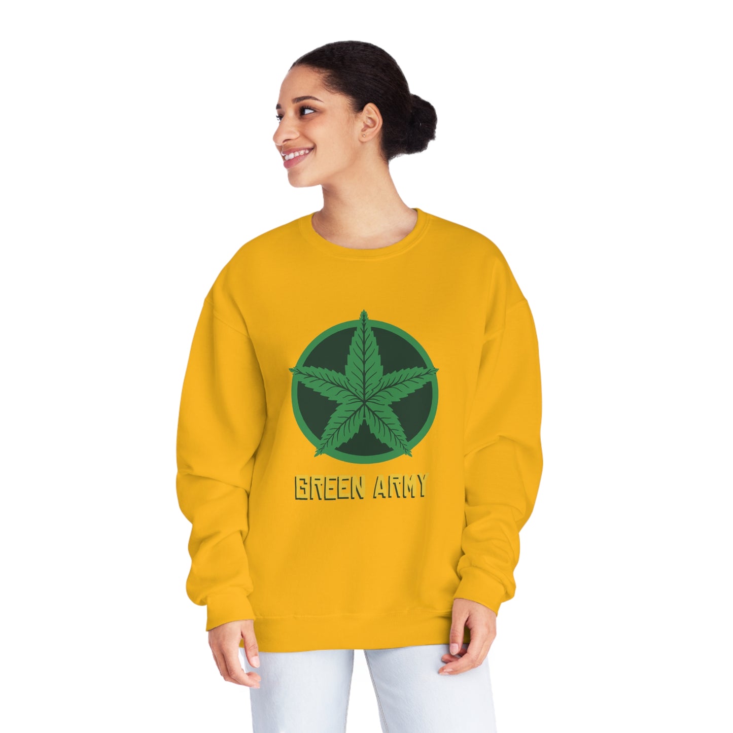 Green Army Star Logo Unisex NuBlend Crewneck Sweatshirt