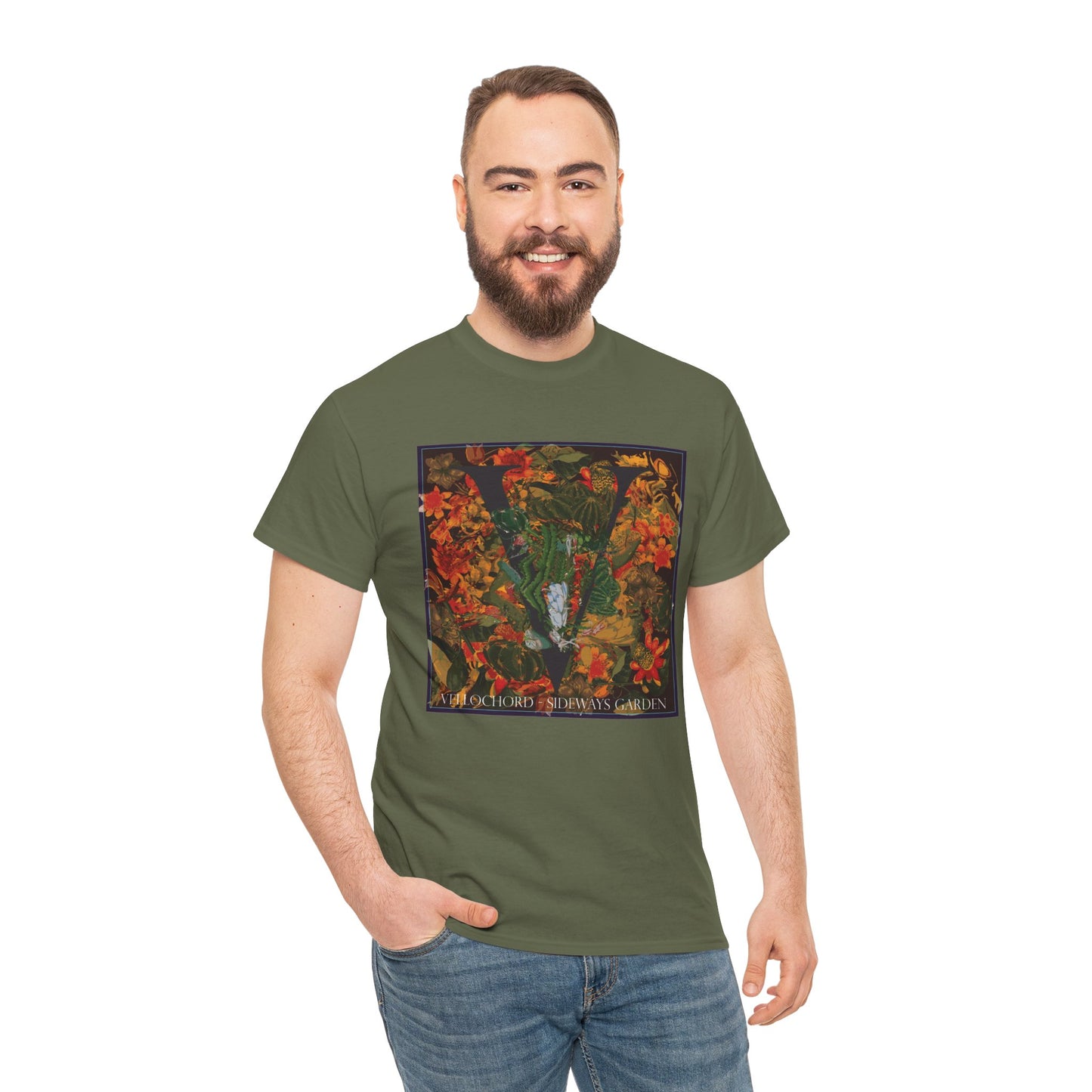 Official Vellochord Sideways Garden Unisex Heavy Cotton Tee