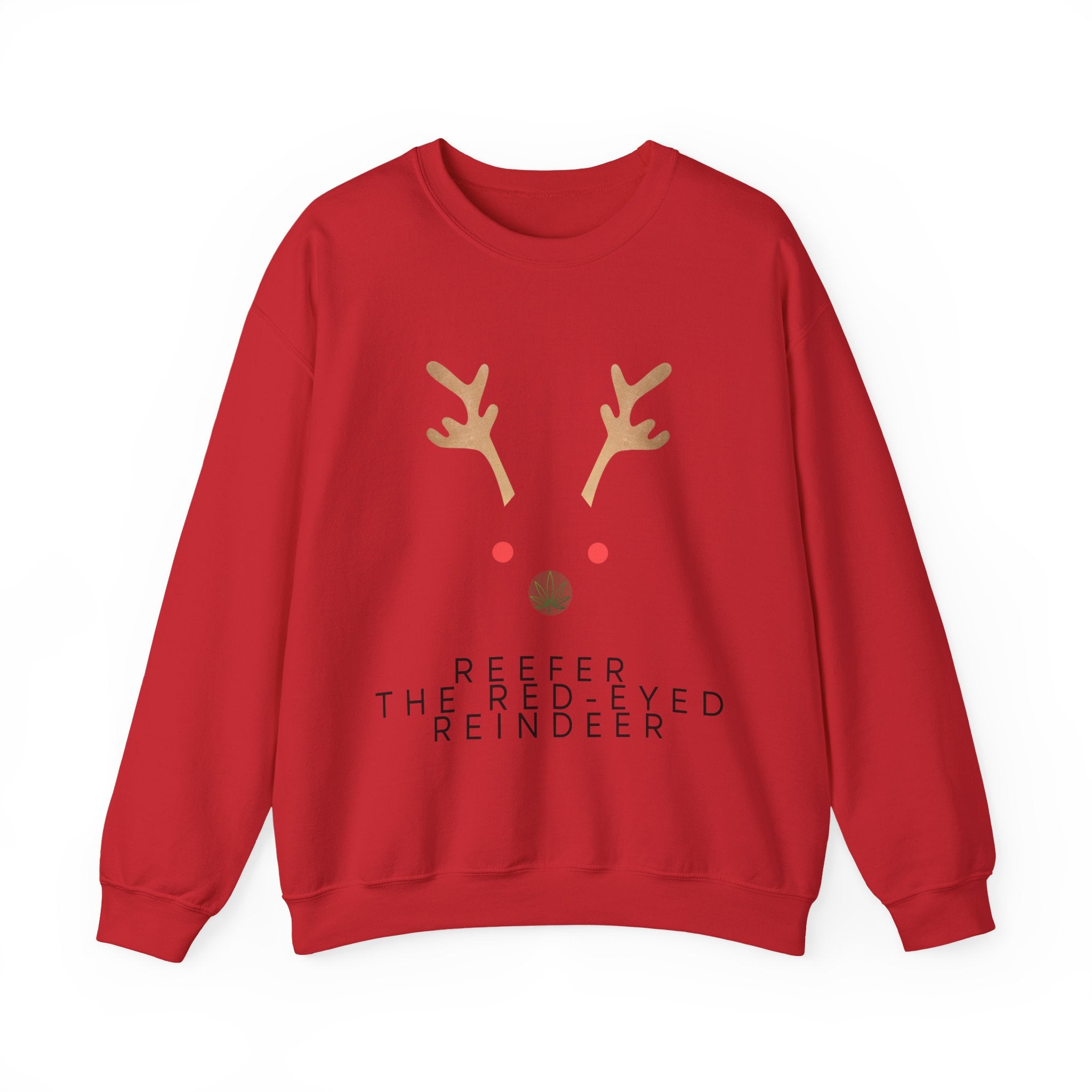 Red Eyed Reindeer Unisex Heavy Blend Crewneck Sweatshirt