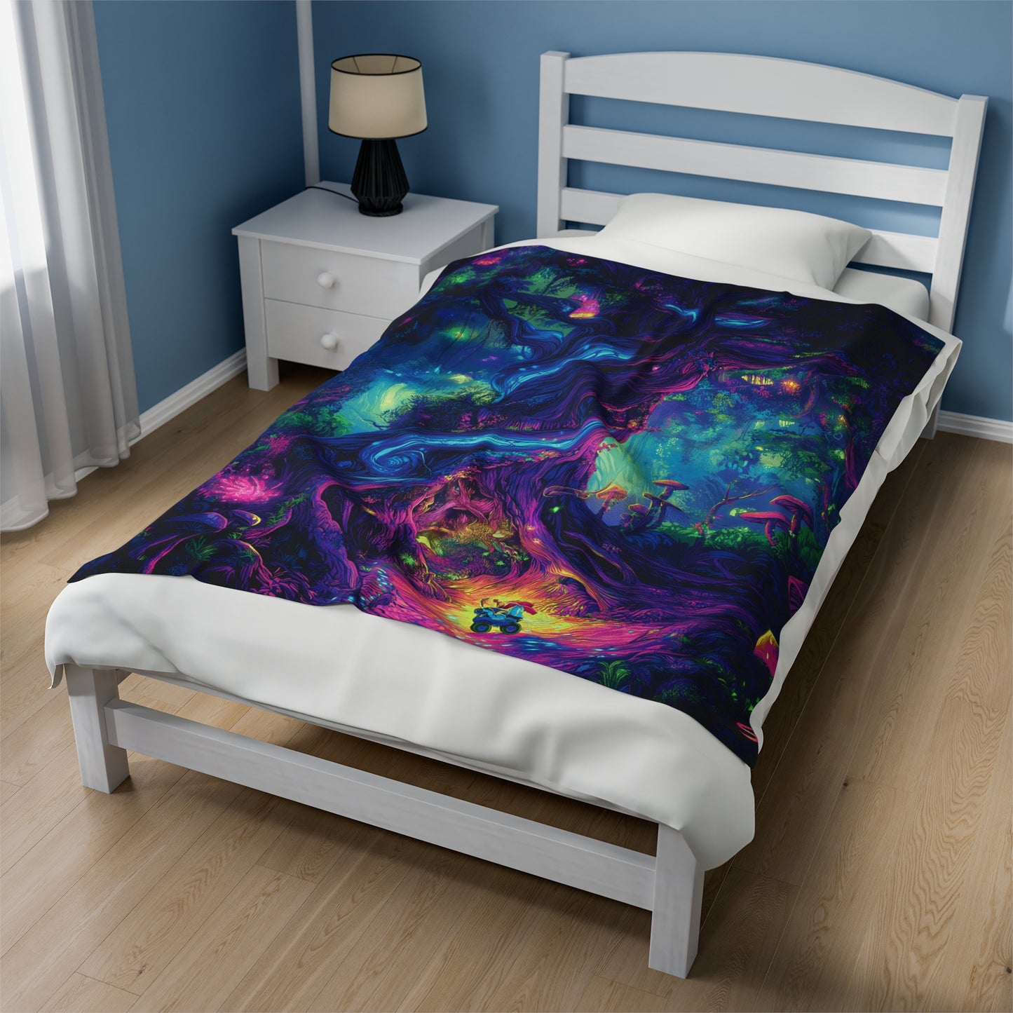 Psychedelic Trees Velveteen Plush Blanket