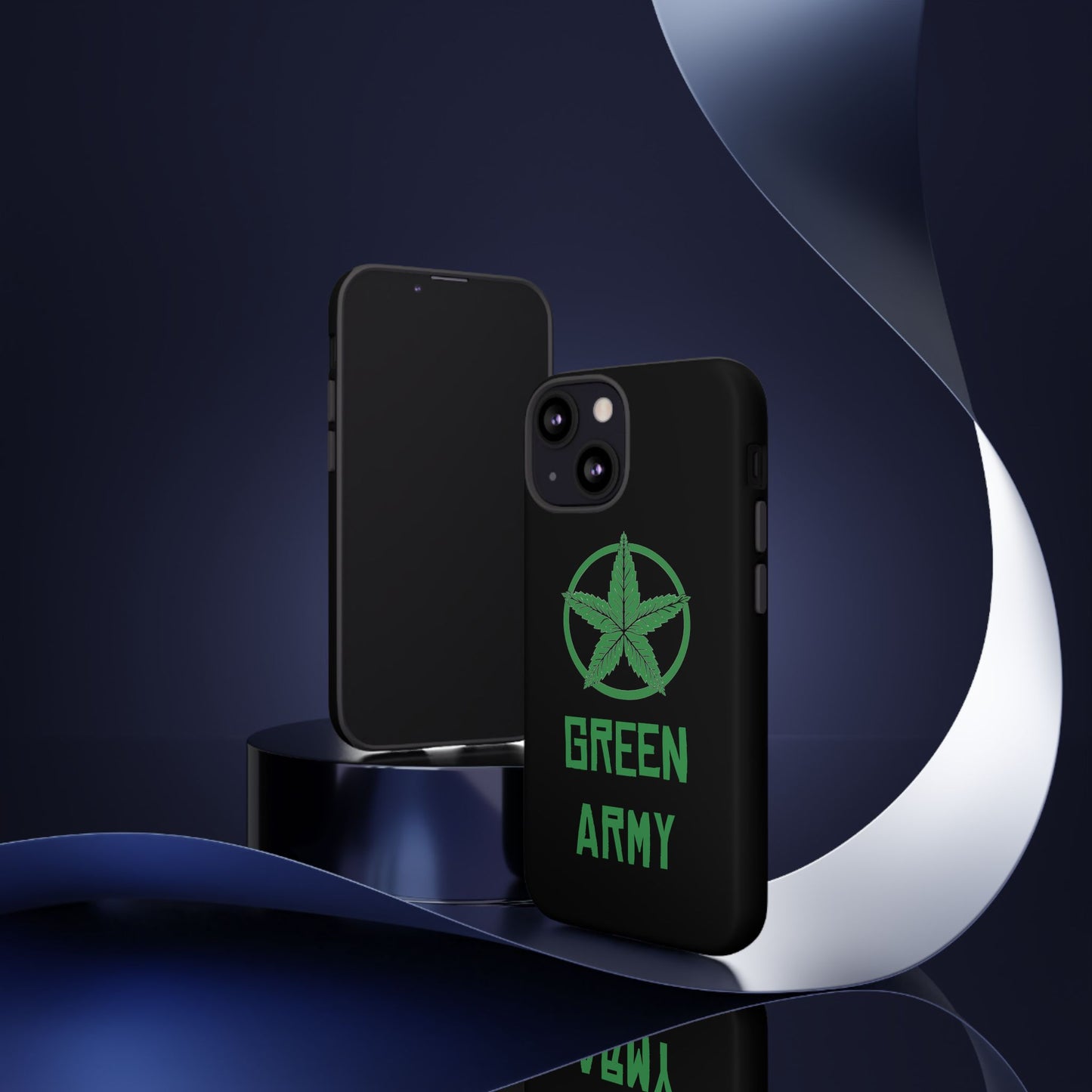 Black Full Green Army Star Leaf Tough Cases